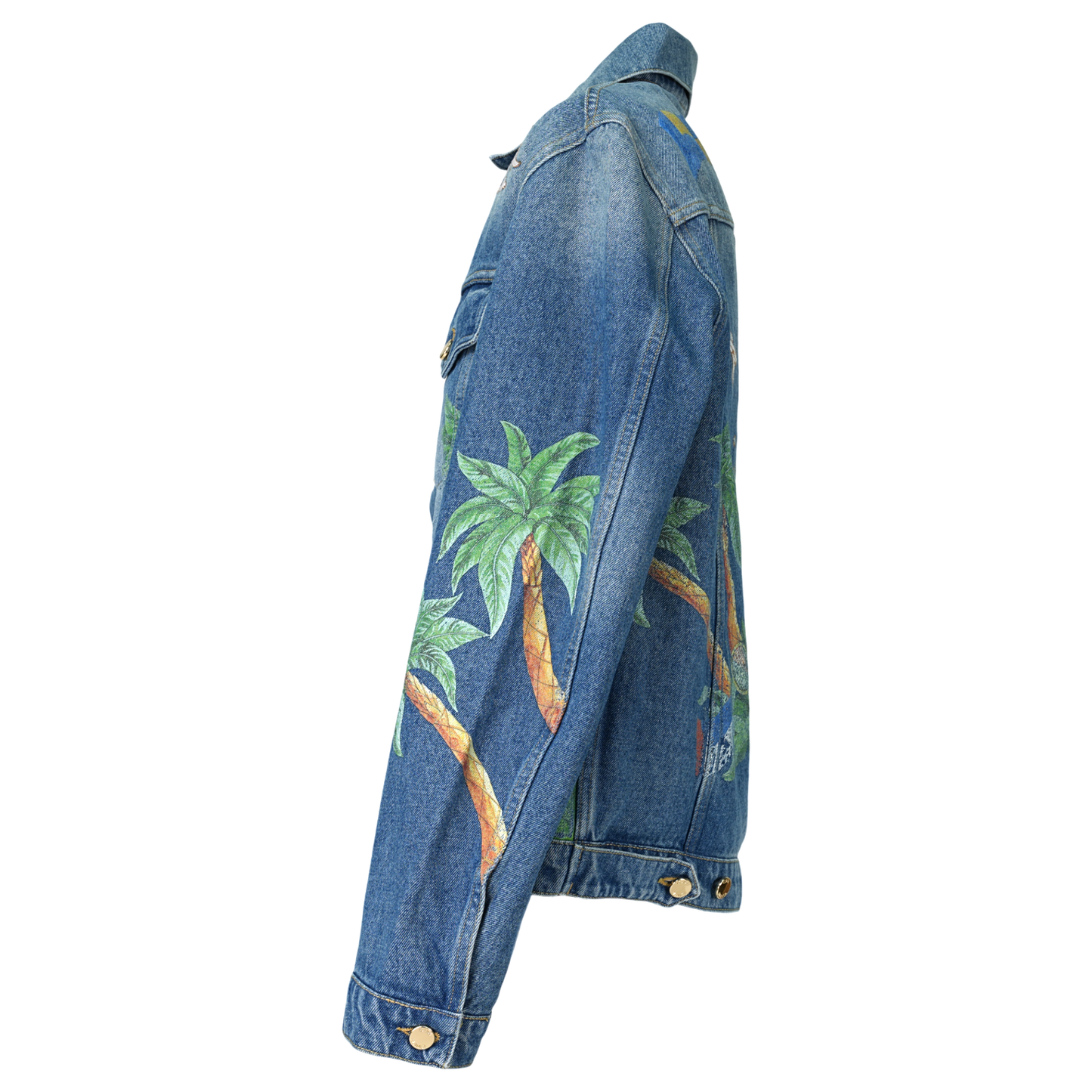 PRINTED AND EMBROIDERED DENIM JACKET / CSB360:CASABLANCA TENNIS CLUB