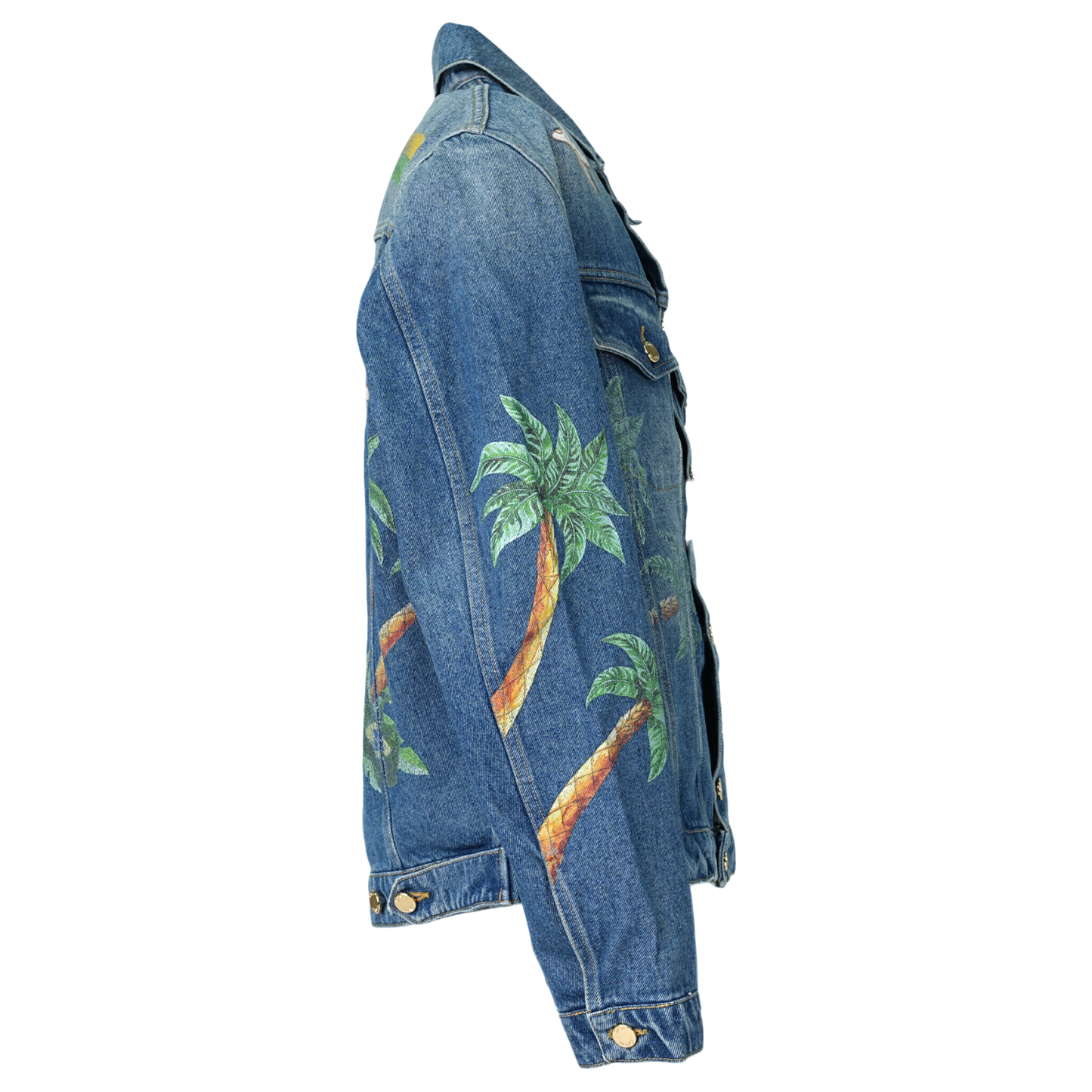 PRINTED AND EMBROIDERED DENIM JACKET / CSB360:CASABLANCA TENNIS CLUB