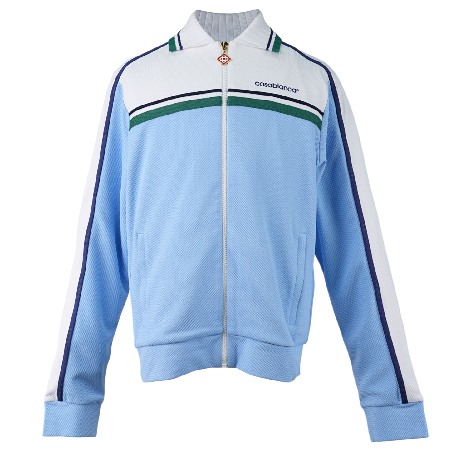 MENS CONTRAST YOKE TRACK JACKET / CSB116:PALE BLUE