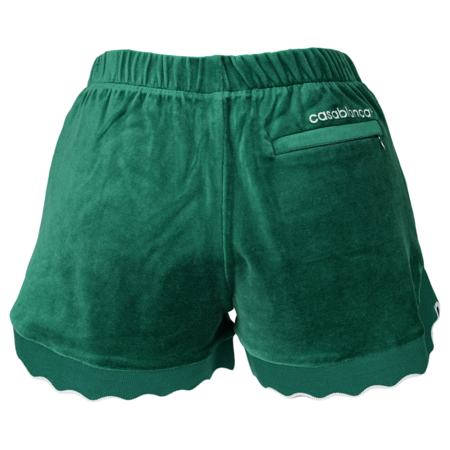 WOMENS SCALLOPED RIB SHORTS / CSB423:EVERGREEN