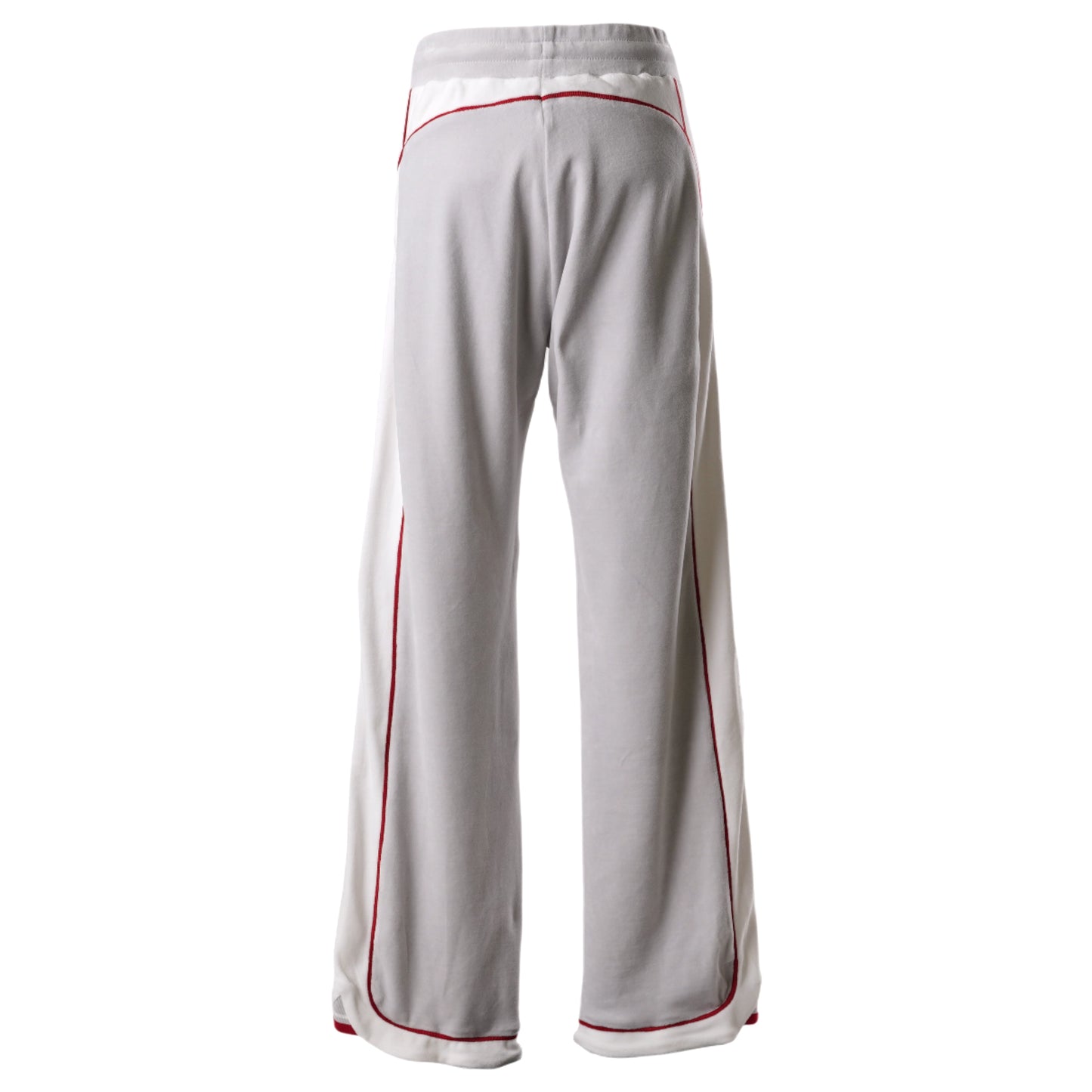 VELOUR COVER STITCH TRACK PANTS / CSB597:GREY/WHITE