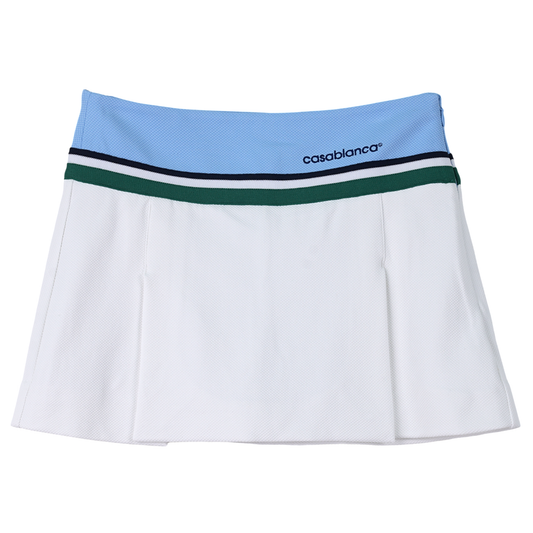 WOMENS CONTRAST PANEL SKIRT / CSB574:PALE BLUE/WHITE