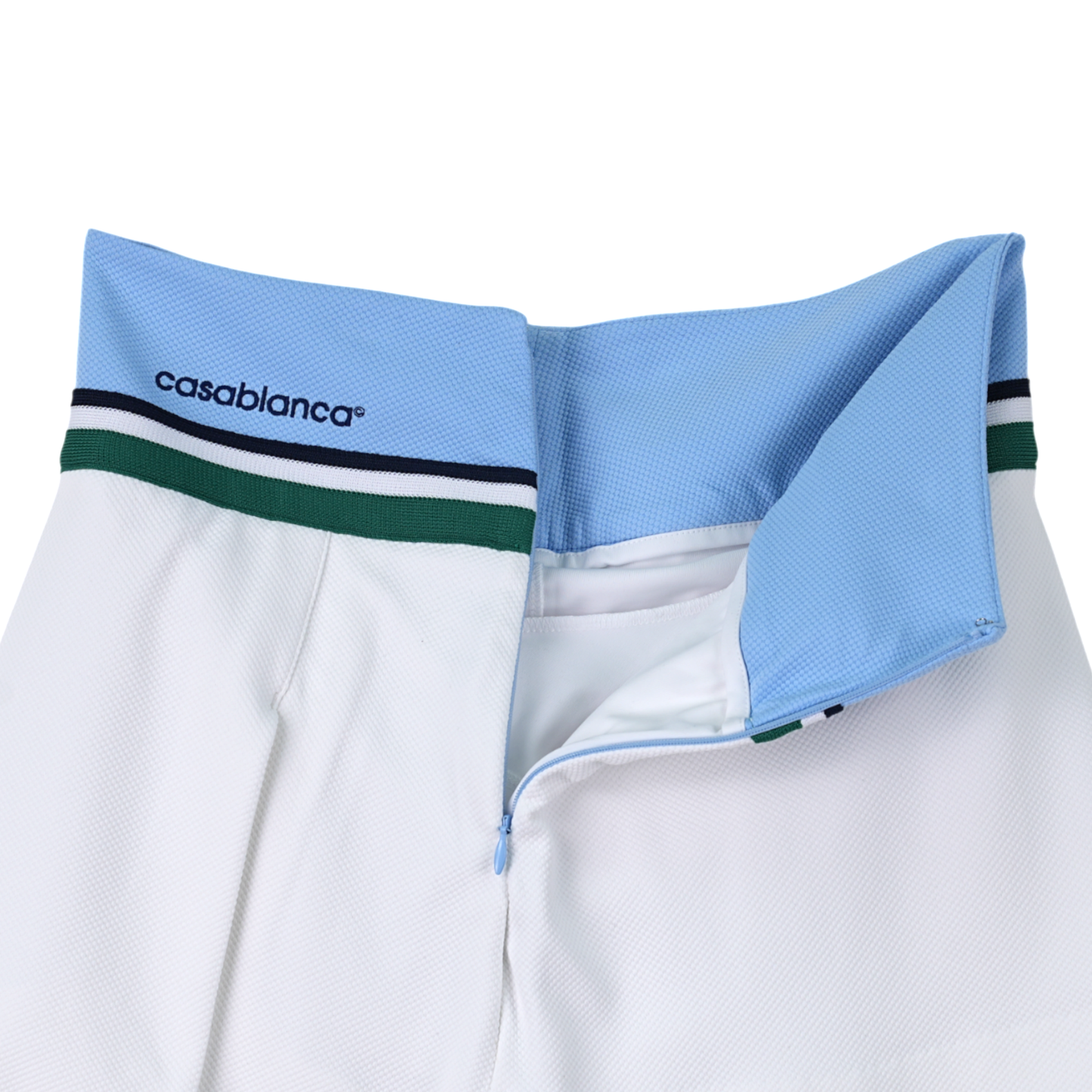 WOMENS CONTRAST PANEL SKIRT / CSB574:PALE BLUE/WHITE