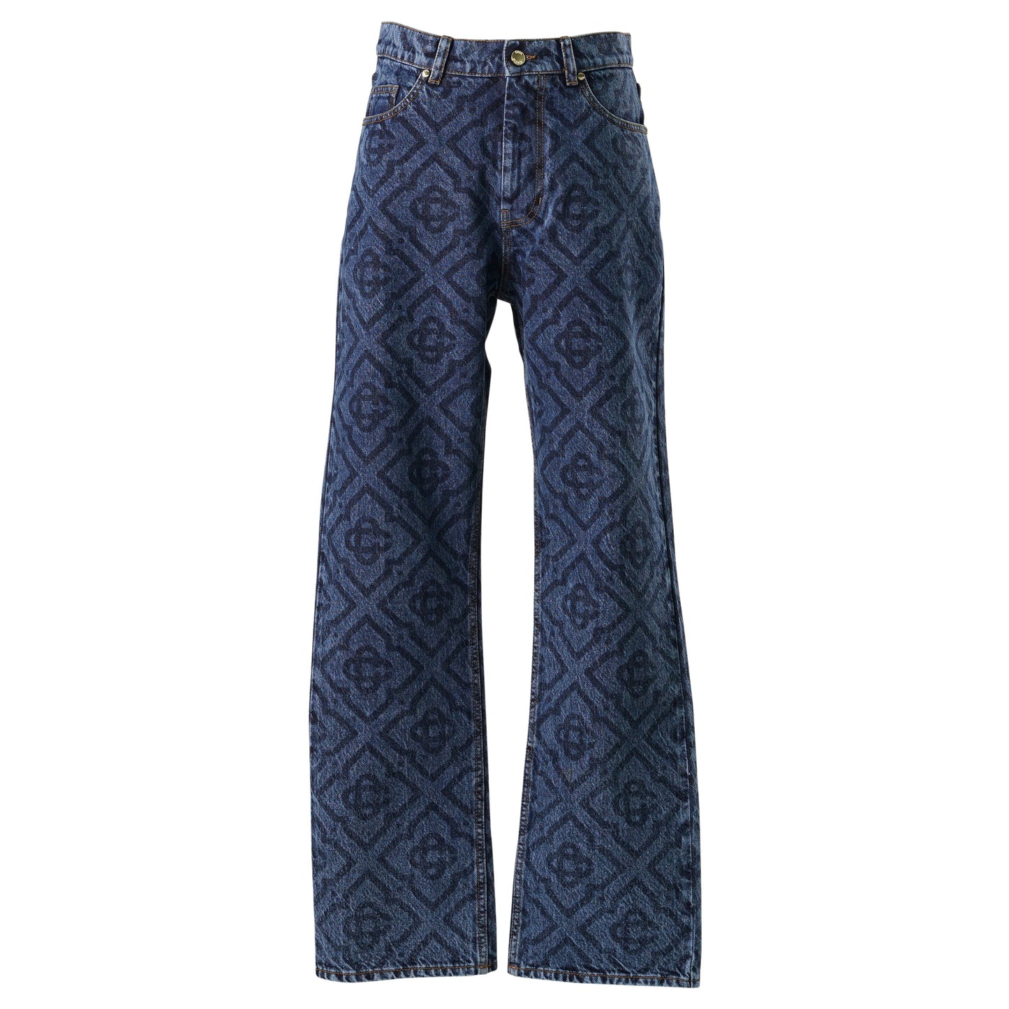 DENIM JEANS LASER MONOGRAM IN DARK VINTAGE / CSB610:MONOGRAM DARK VINTAGE