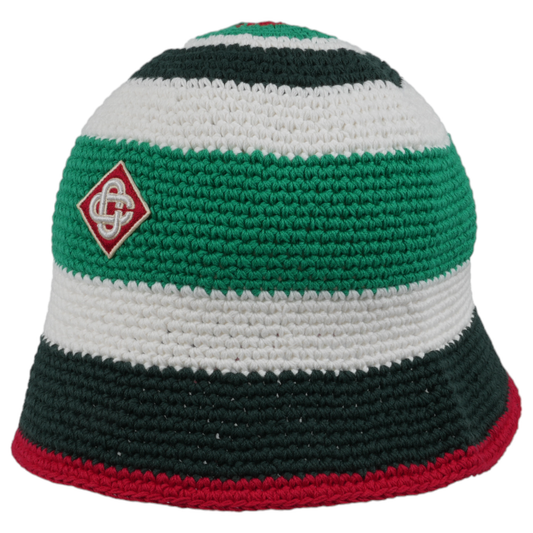 COTTON CROCHET HAT / CSB054:GREEN/WHITE