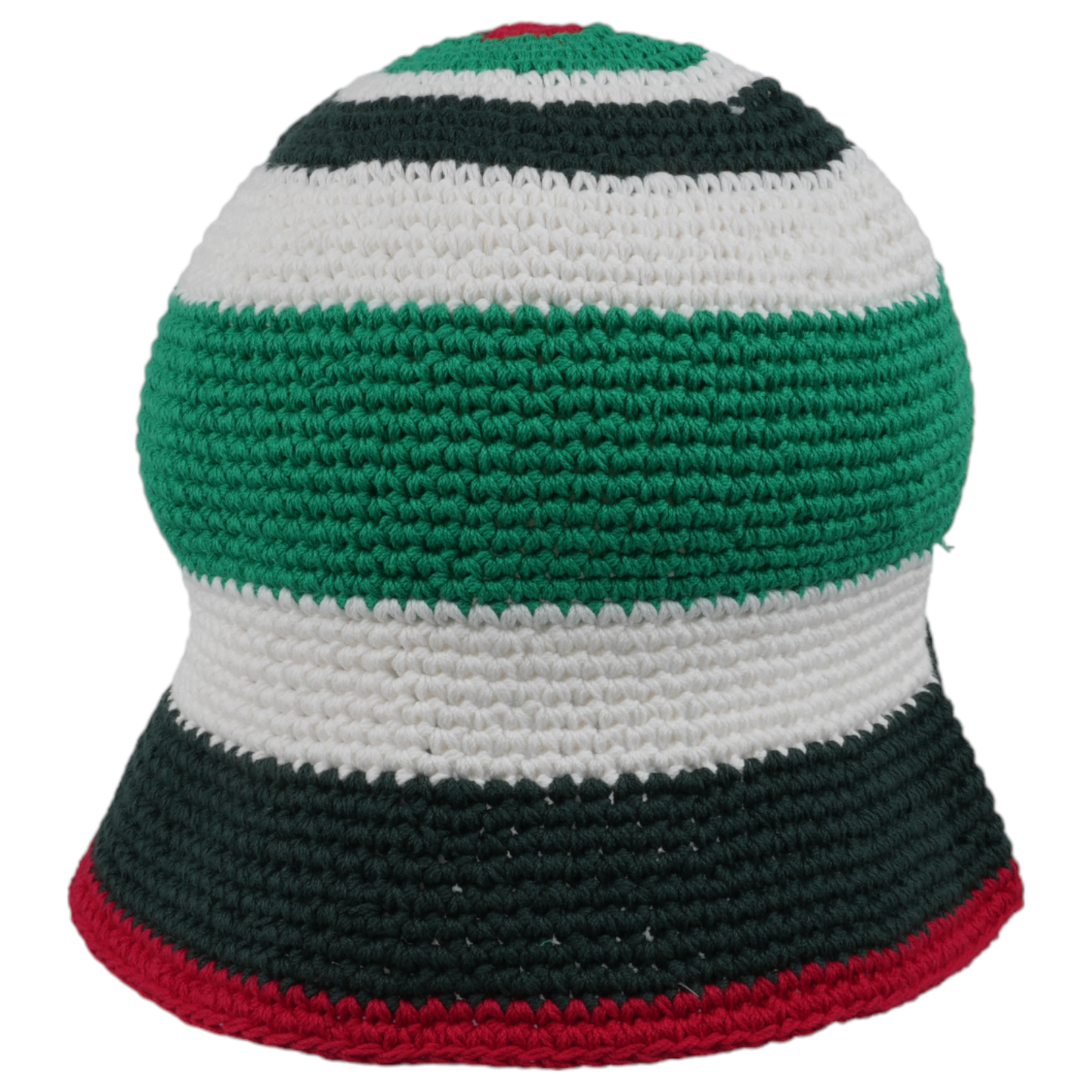 COTTON CROCHET HAT / CSB054:GREEN/WHITE