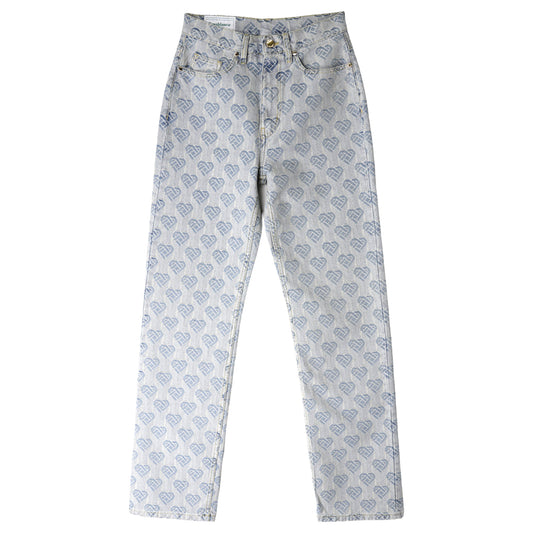 MONOGRAM JACQUARD JEANS / 555:WASHED HEART MONOGRA