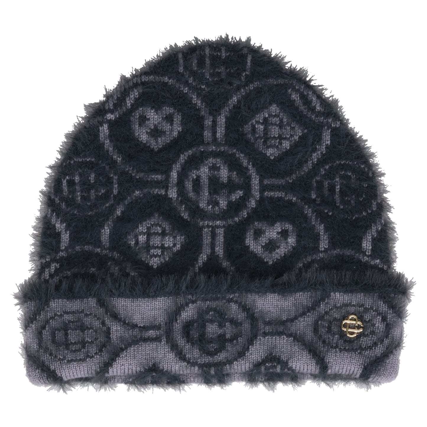 FLUFFY MONOGRAM BEANIE / CSB072:GREY