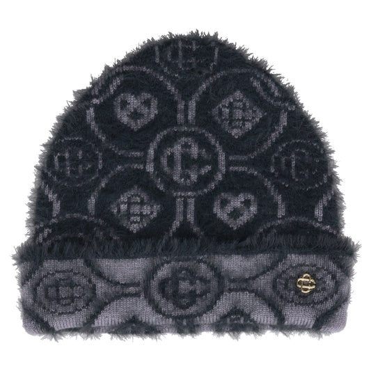 FLUFFY MONOGRAM BEANIE / CSB072:GREY