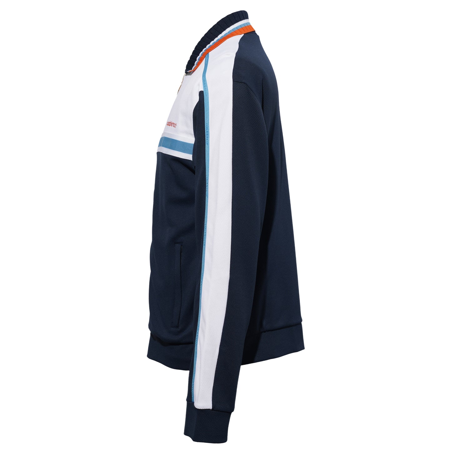 MENS TEXTURED TRACK JACKET / CSB315:NAVY/WHITE
