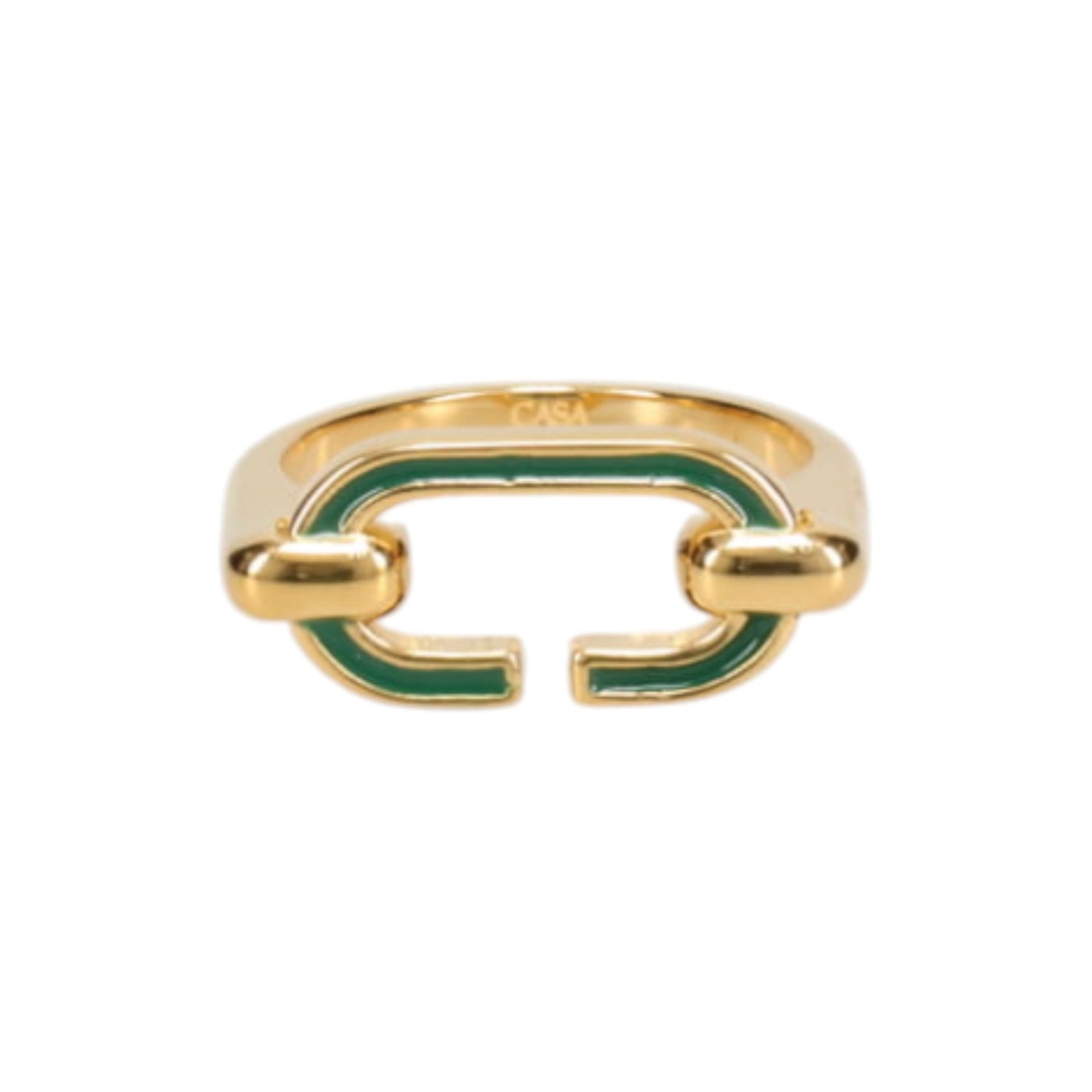 ENAMEL C LINK RING / CSB250:GREEN/GOLD
