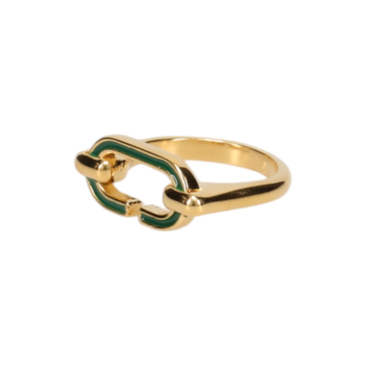 ENAMEL C LINK RING / CSB250:GREEN/GOLD