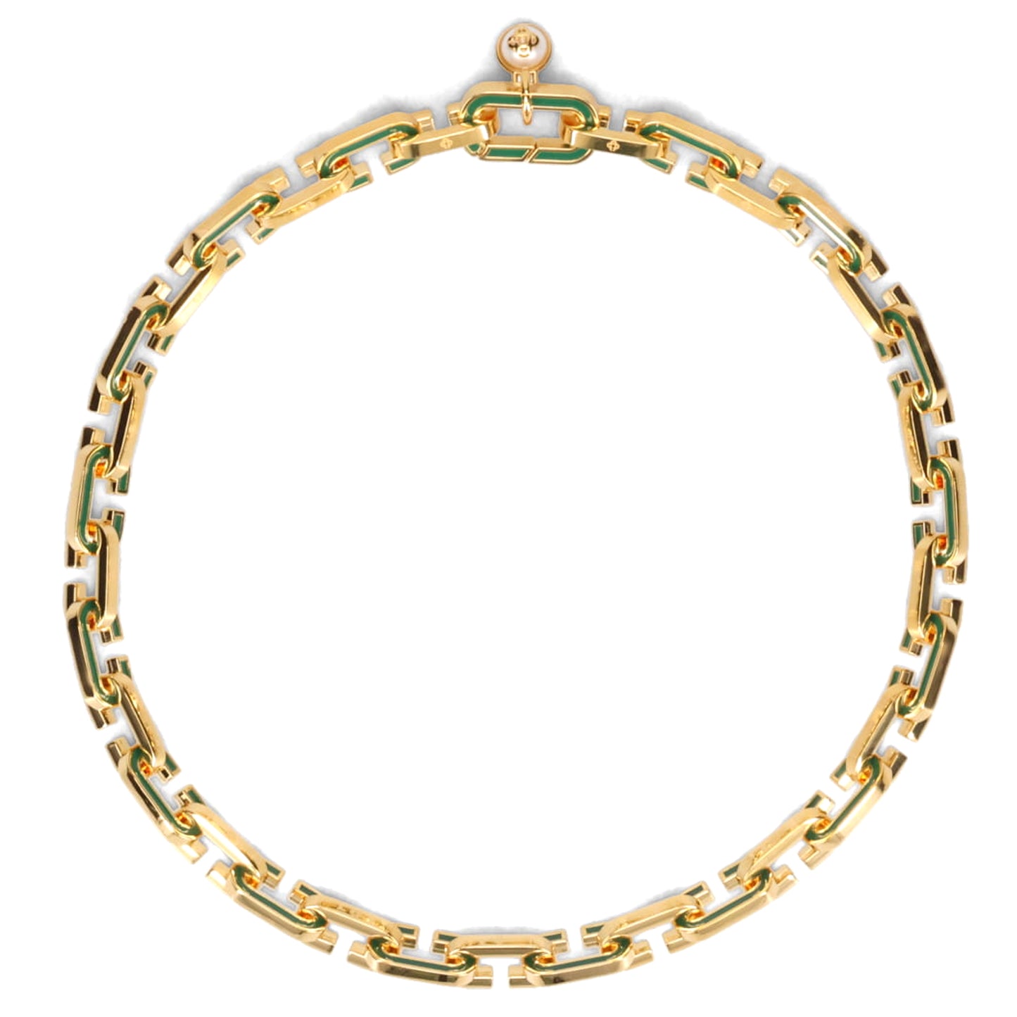 ENAMEL C LINK NECKLACE / CSB250:GREEN/GOLD