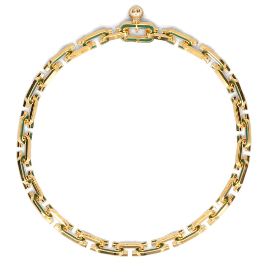 ENAMEL C LINK NECKLACE / CSB250:GREEN/GOLD