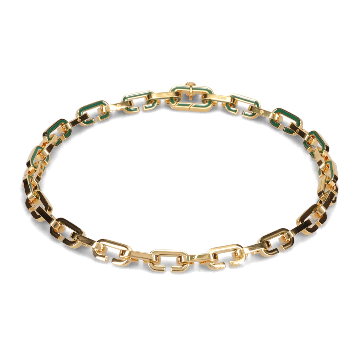 ENAMEL C LINK NECKLACE / CSB250:GREEN/GOLD