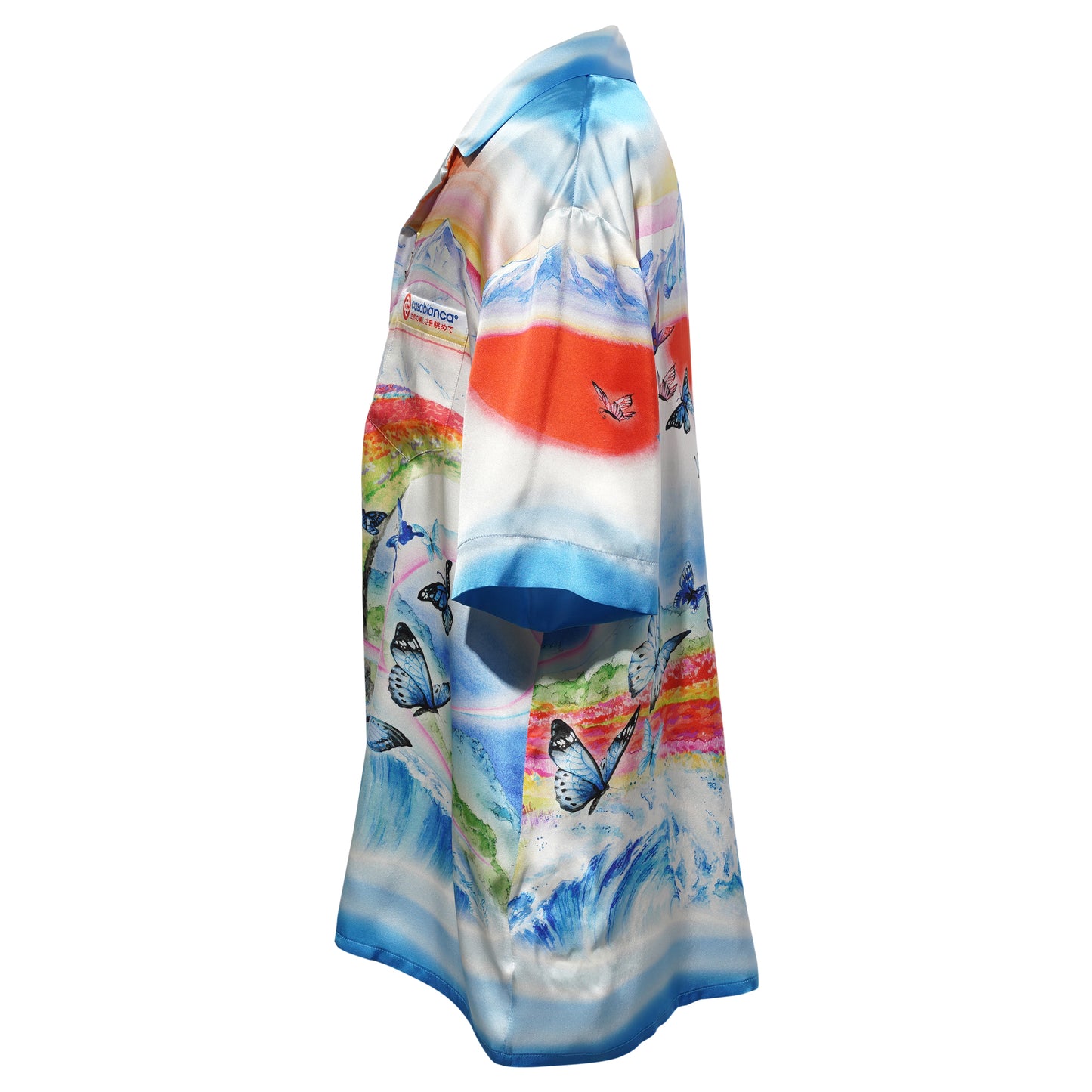 CUBAN COLLAR SHORT SLEEVE SHIRT / CSB502:BUTTERFLY MOUNTAIN