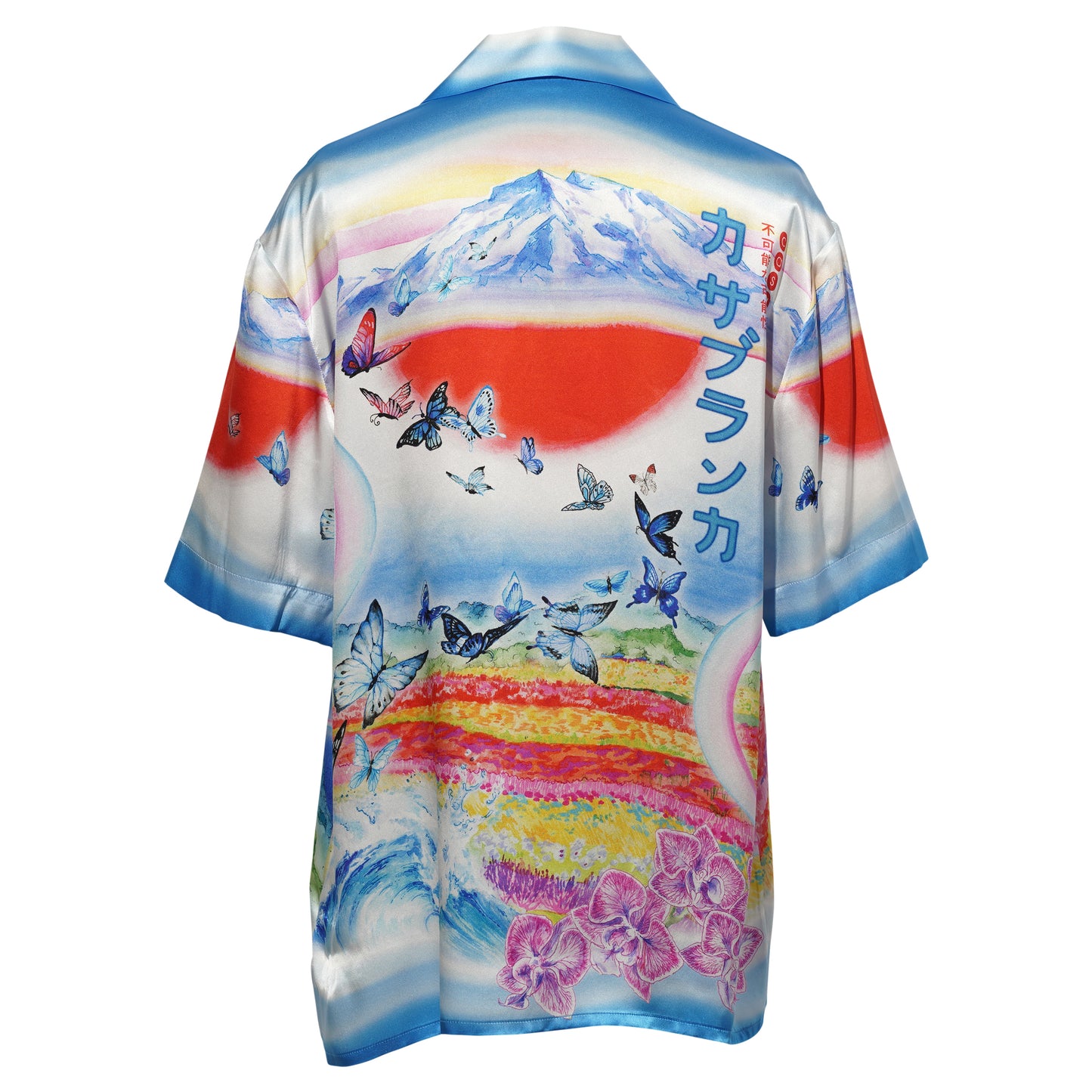 CUBAN COLLAR SHORT SLEEVE SHIRT / CSB502:BUTTERFLY MOUNTAIN