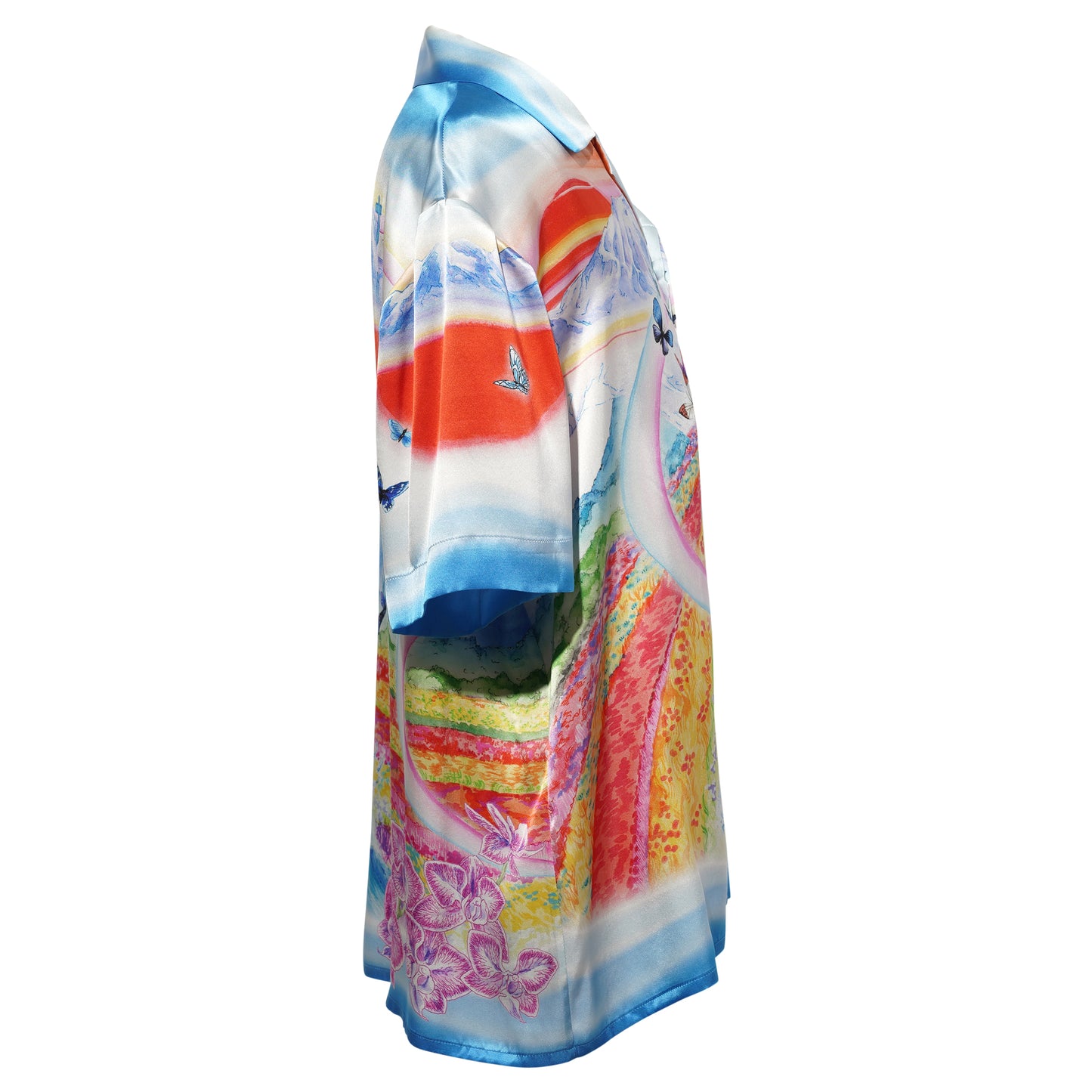 CUBAN COLLAR SHORT SLEEVE SHIRT / CSB502:BUTTERFLY MOUNTAIN