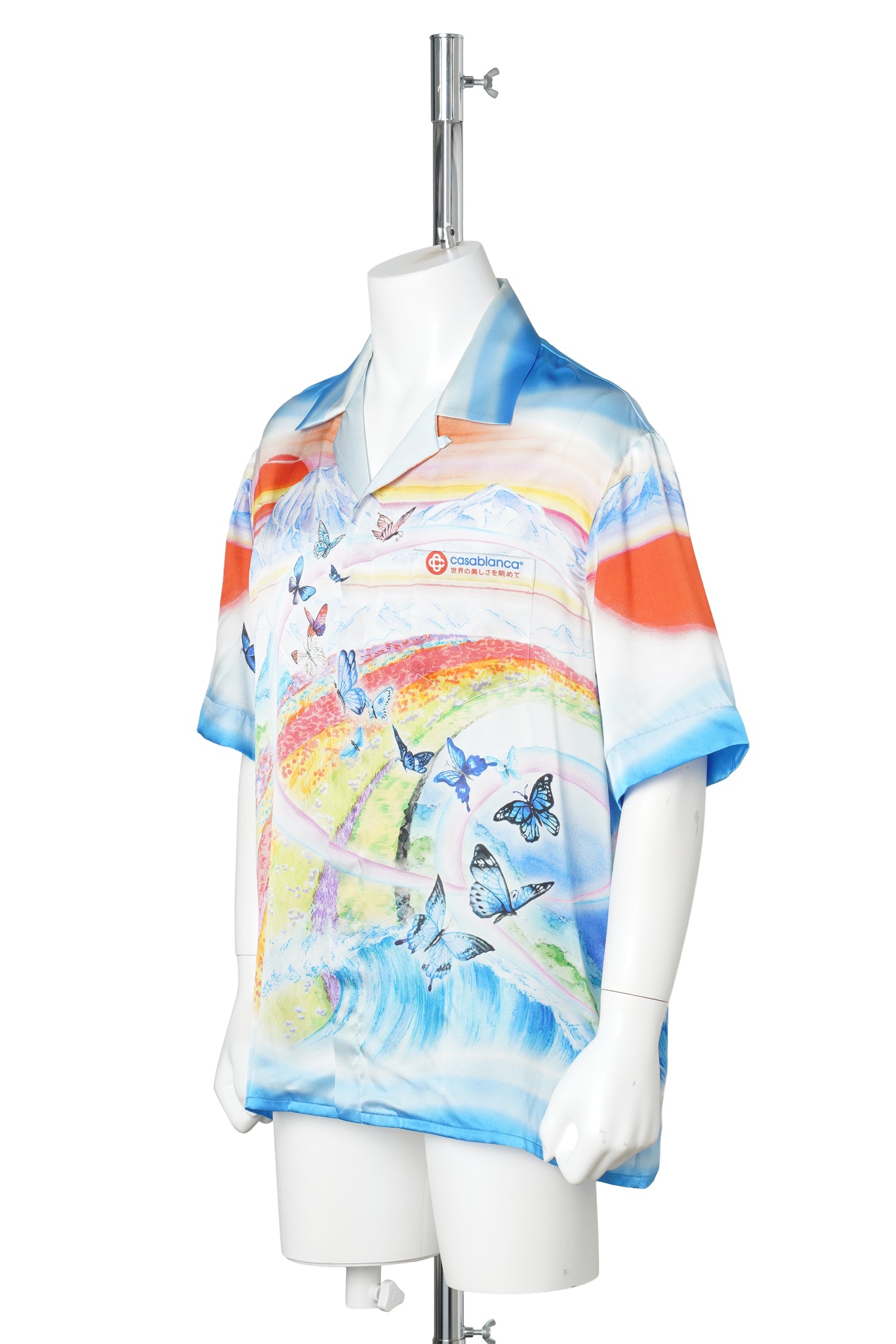 CUBAN COLLAR SHORT SLEEVE SHIRT / CSB502:BUTTERFLY MOUNTAIN