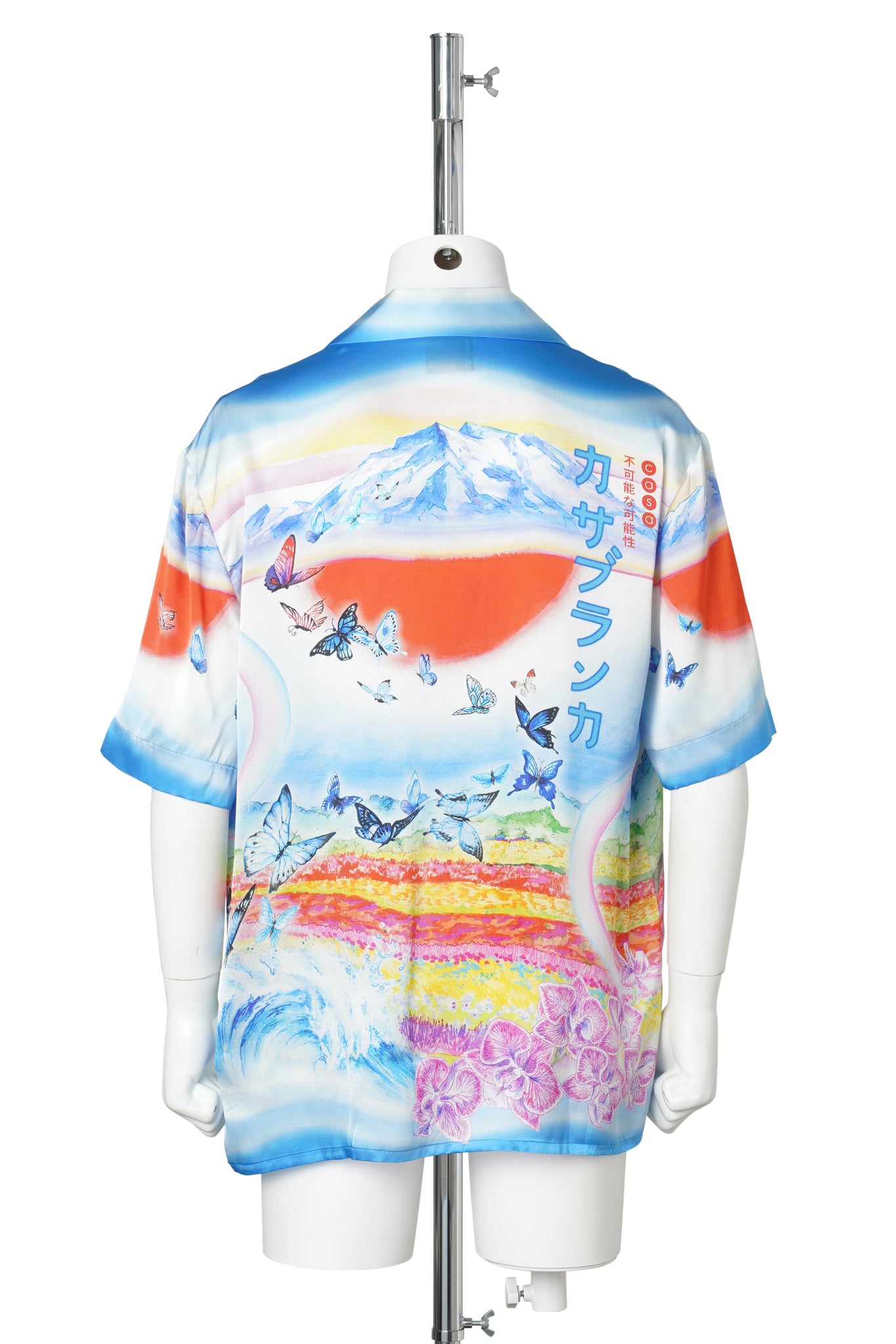 CUBAN COLLAR SHORT SLEEVE SHIRT / CSB502:BUTTERFLY MOUNTAIN