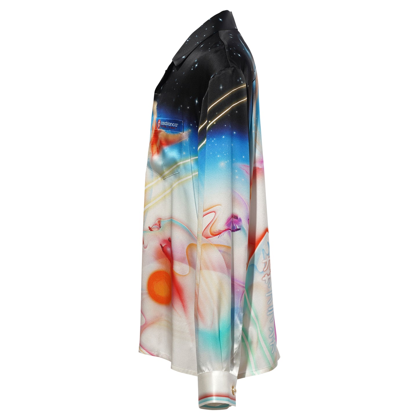 CUBAN COLLAR LONG SLEEVE SHIRT / CSB707:GALACTIC CONNECTION