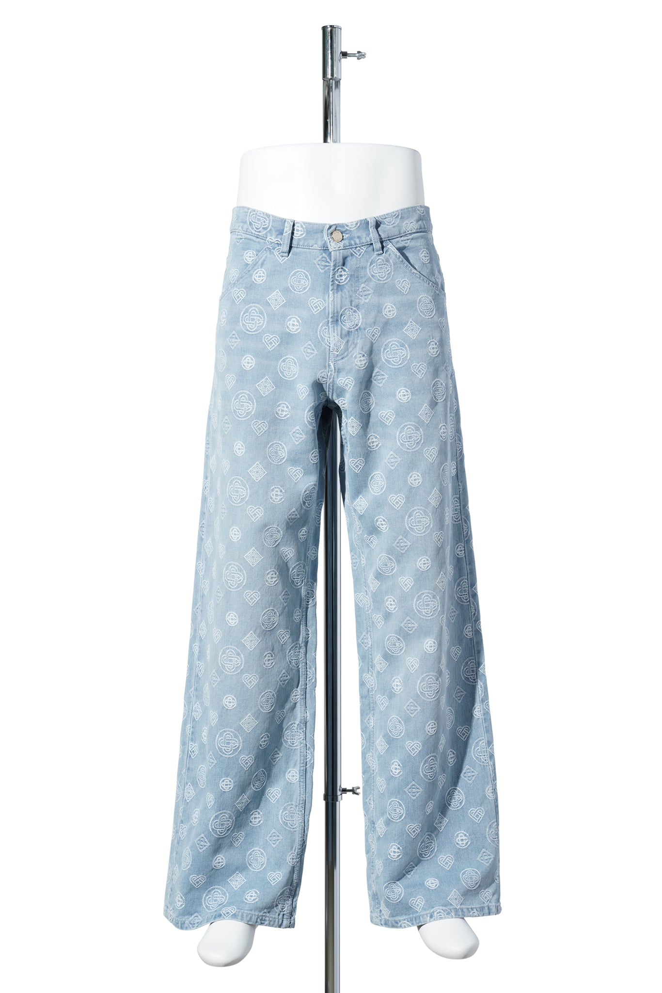 RELAXED-FIT MONOGRAM JEANS / CSB728:BLEACHED MONOGRAM DENIM