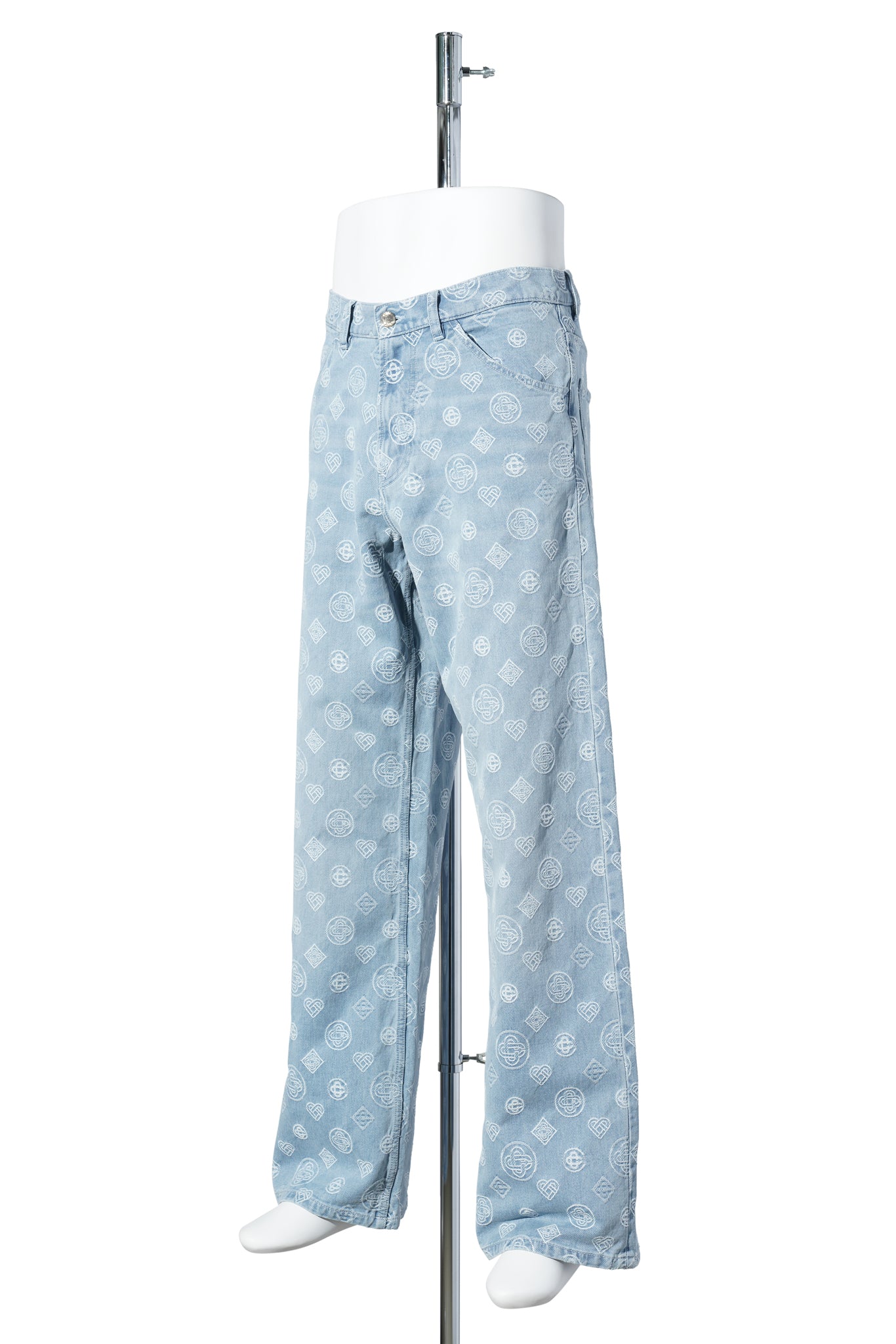 RELAXED-FIT MONOGRAM JEANS / CSB728:BLEACHED MONOGRAM DENIM