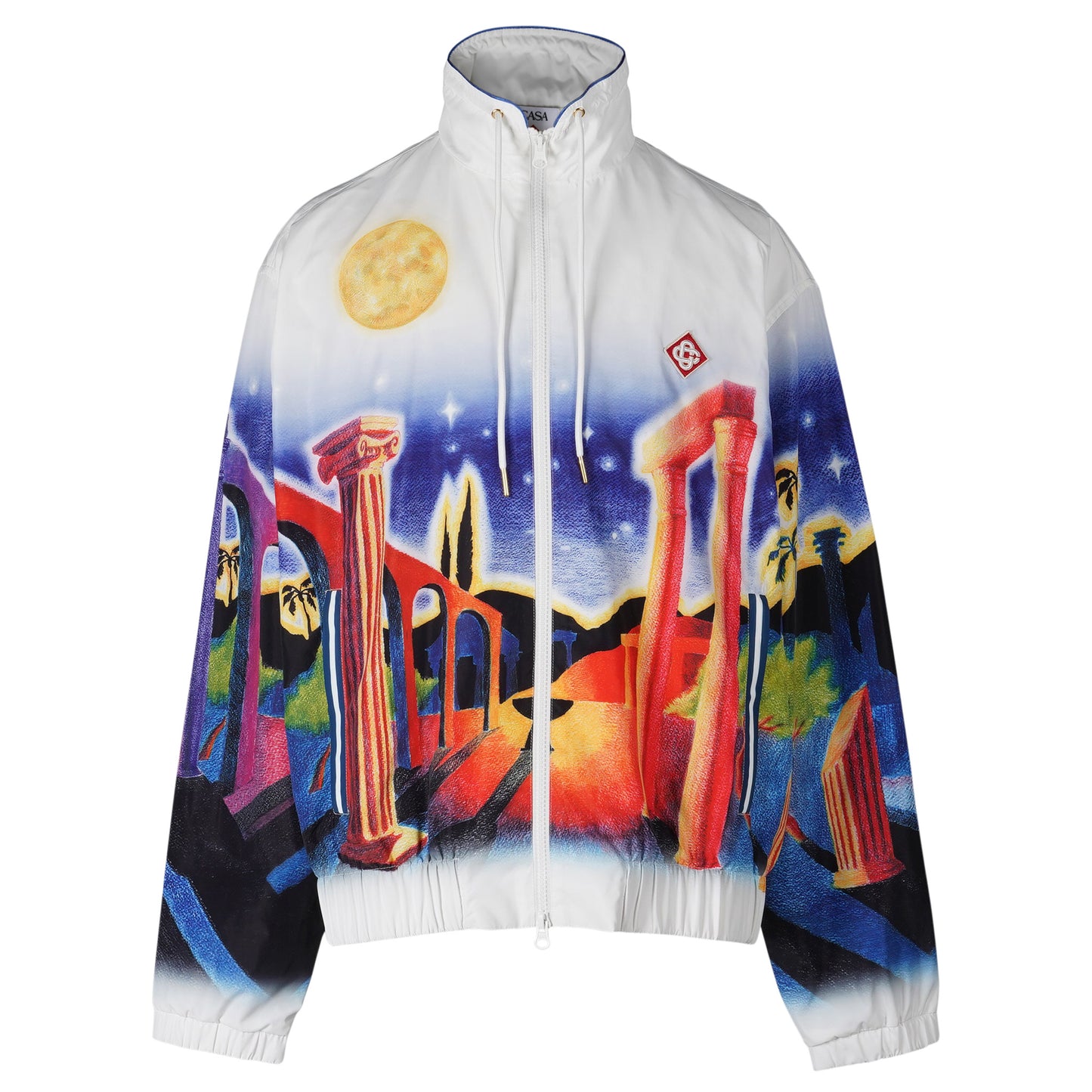 MENS PRINTED WINDBREAKER JACKET / CSB675:MIDNIGHT ACROPOLIS