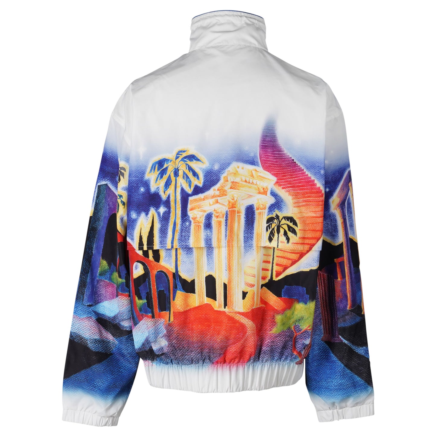 MENS PRINTED WINDBREAKER JACKET / CSB675:MIDNIGHT ACROPOLIS