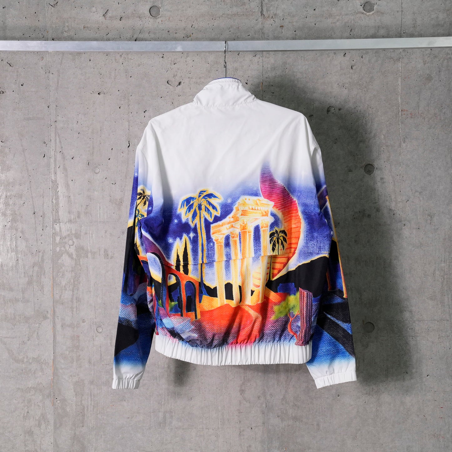 MENS PRINTED WINDBREAKER JACKET / CSB675:MIDNIGHT ACROPOLIS