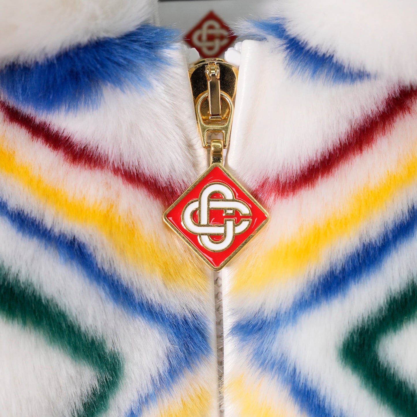 COLLARED FAUX FUR JACKET / CSB680:OLYMPIC DAIAMOND MONO