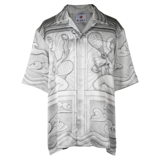 SHORT SLEEVE CUBAN COLLAR SHIRT / CSB684:SACRED STONE