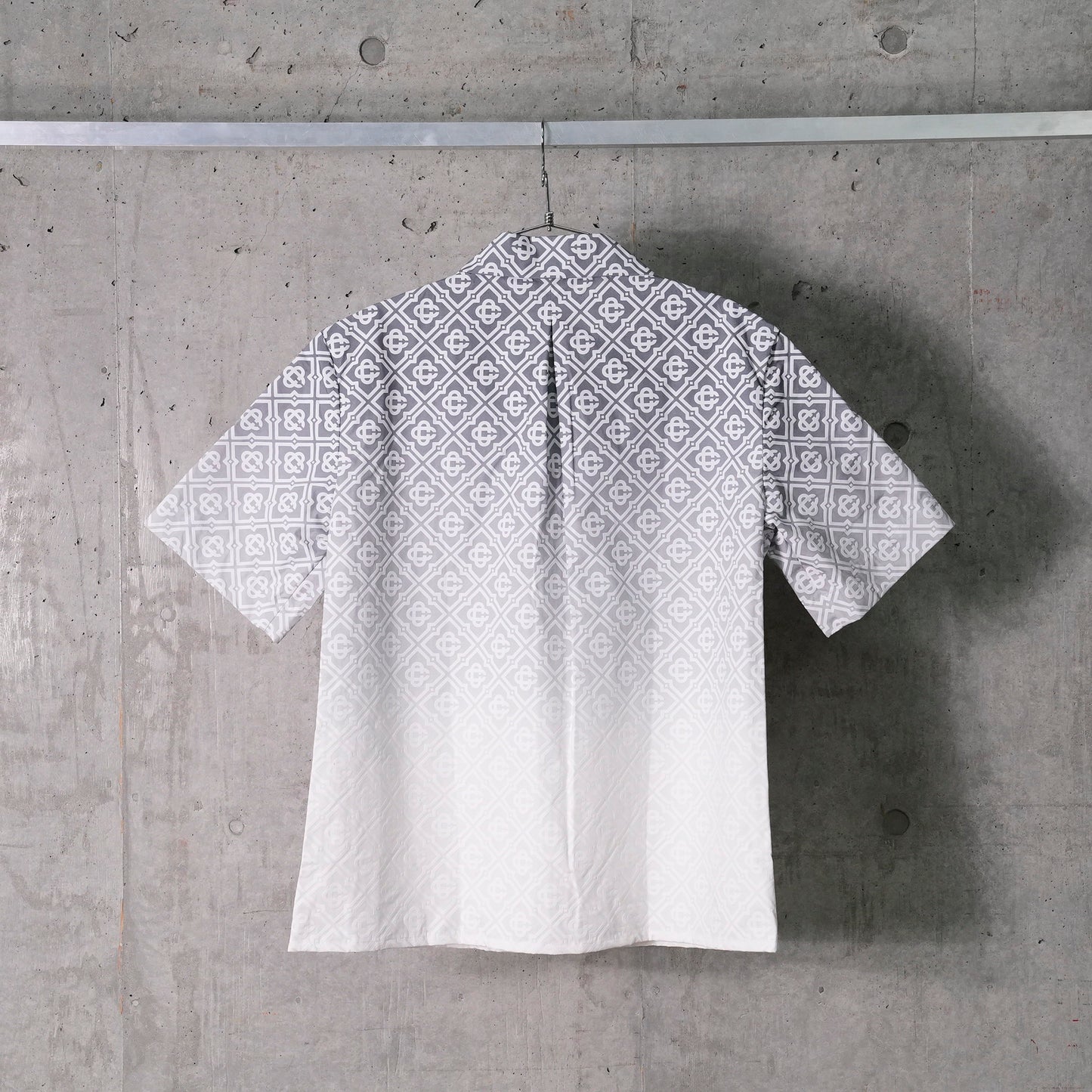 SHORT SLEEVE CUBAN COLLAR SHIRT / CSB665:GREY GRADIENT