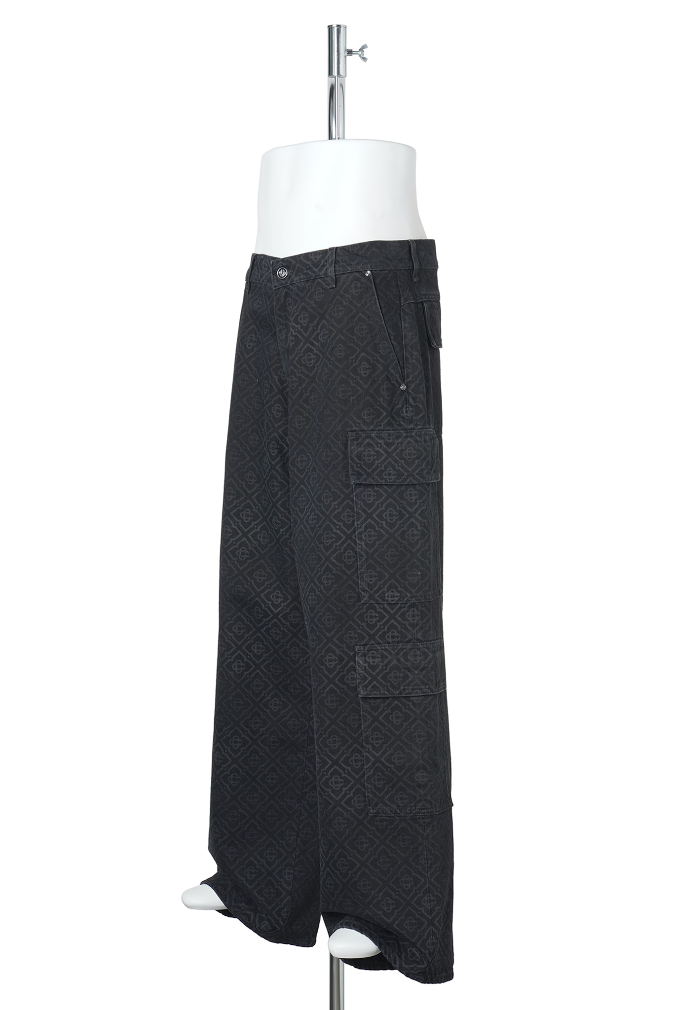 BLACK MONOGRAM CARGO JEANS / CSB001:BLACK