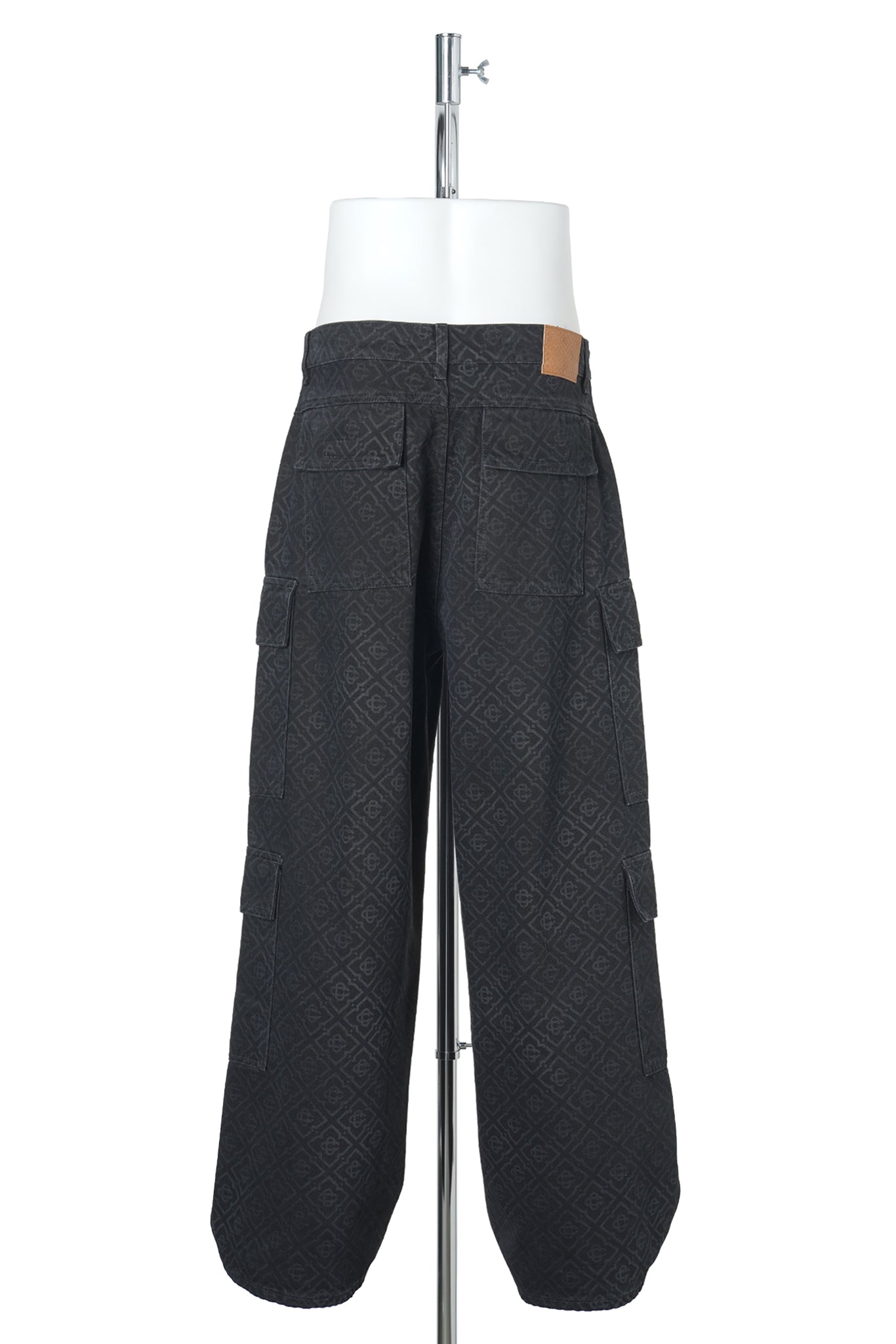 BLACK MONOGRAM CARGO JEANS / CSB001:BLACK