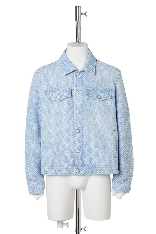 WASHED MONOGRAM DENIM JACKET / CSB004:LIGHT BLUE