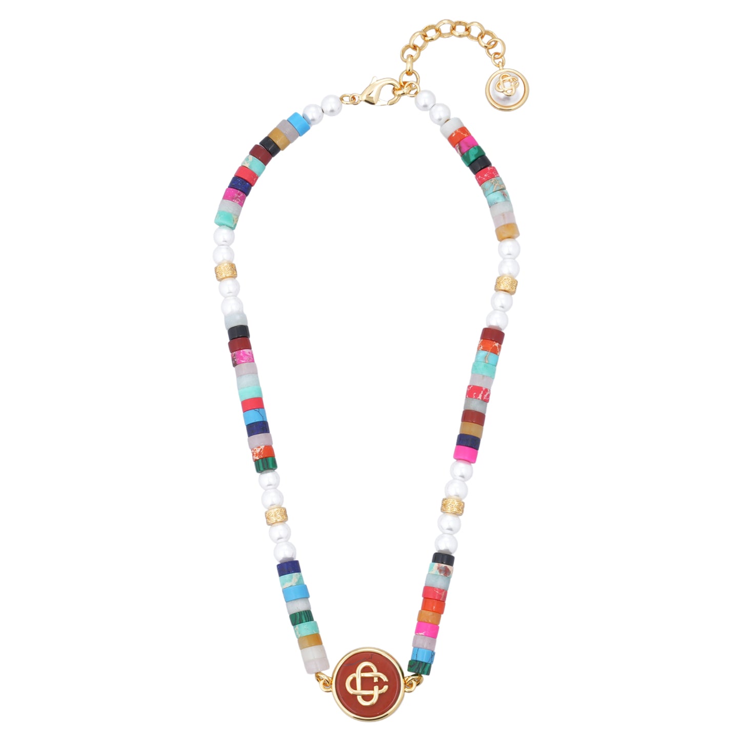 MULTI BEAD NECKLACE / CSB384:MULTI COLOUR