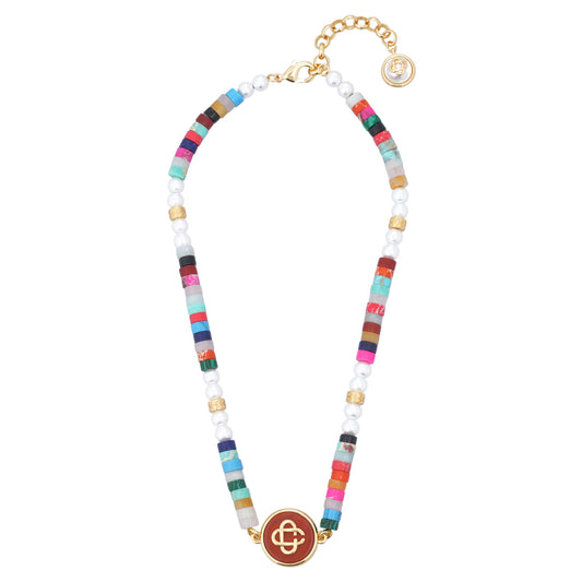 MULTI BEAD NECKLACE / CSB384:MULTI COLOUR