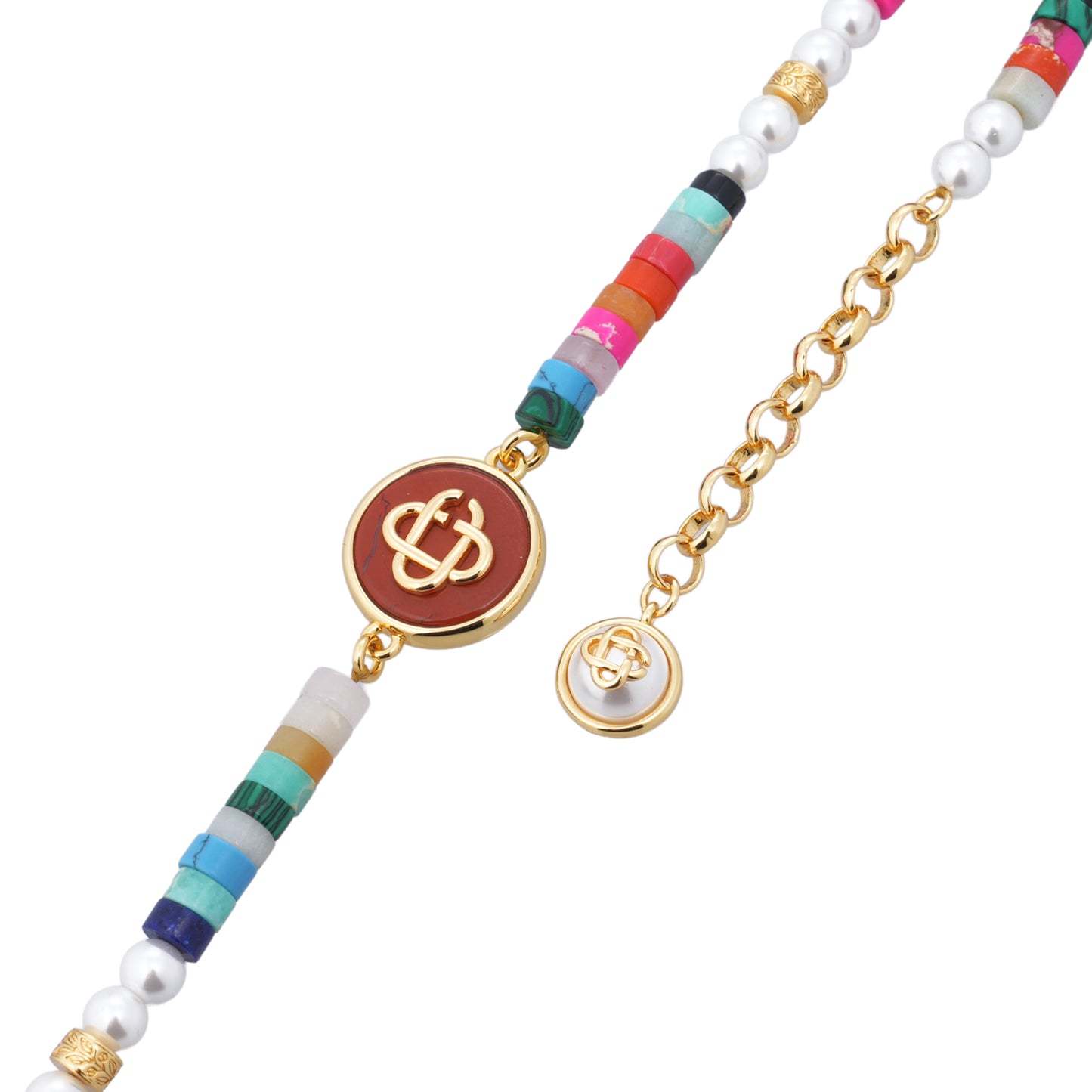 MULTI BEAD NECKLACE / CSB384:MULTI COLOUR