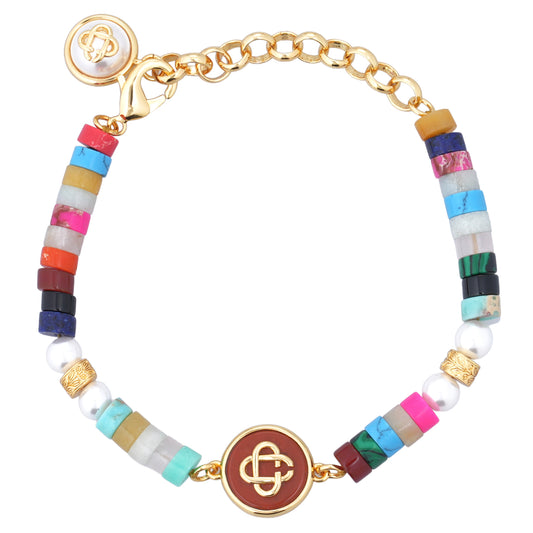 MULTI BEAD BRACELET / CSB177:GOLD/MULTI COLOUR