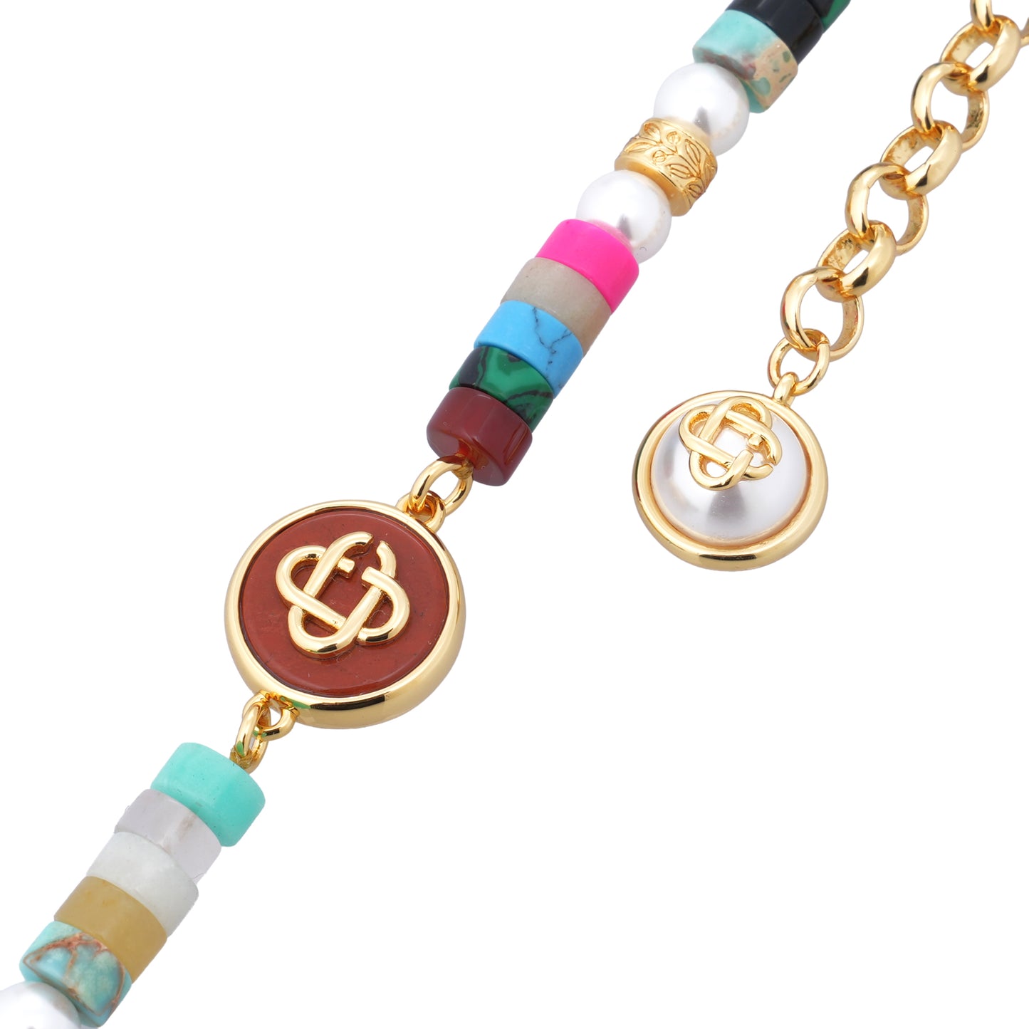 MULTI BEAD BRACELET / CSB177:GOLD/MULTI COLOUR