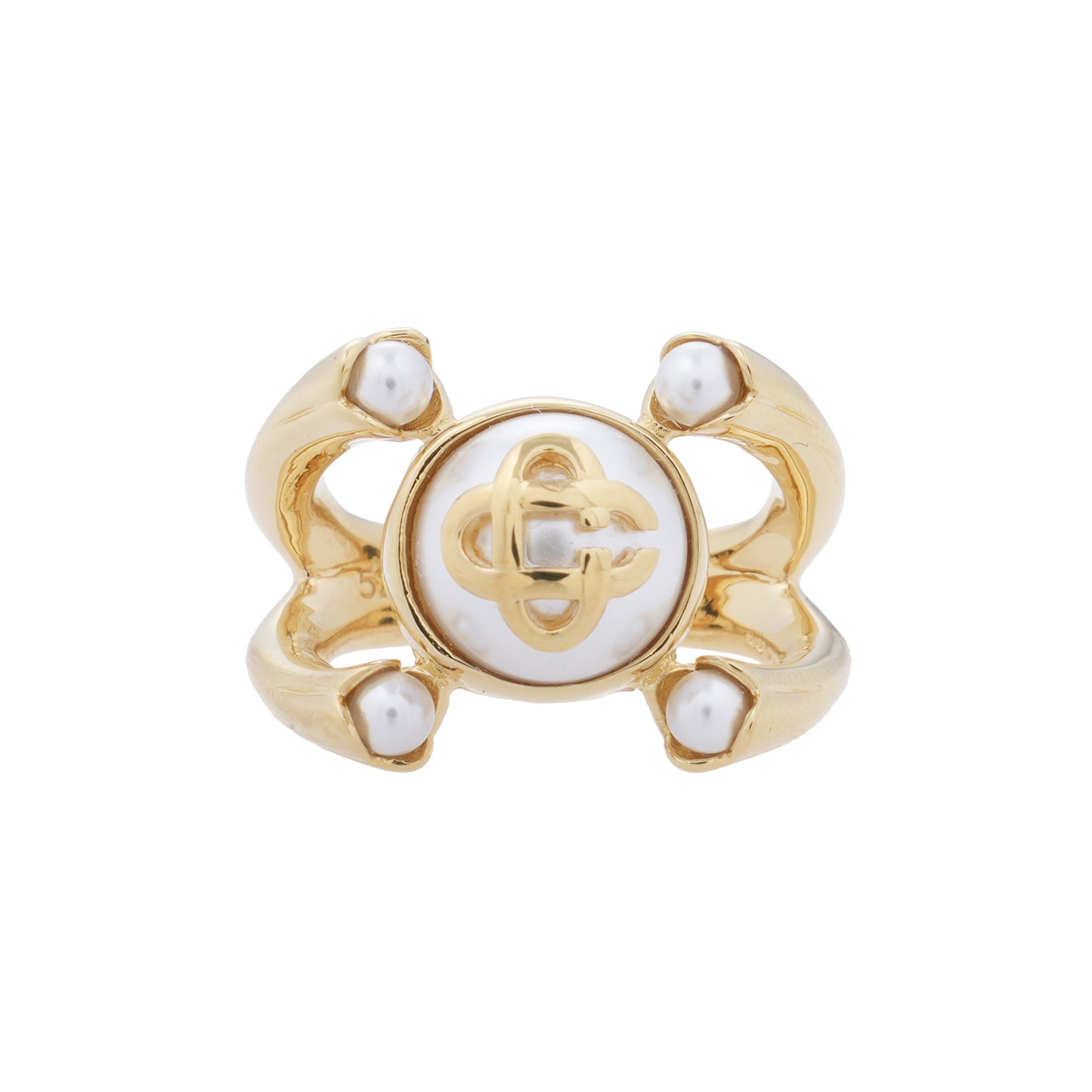 LOTUS PEARL RING / CSB523:GOLD/WHITE