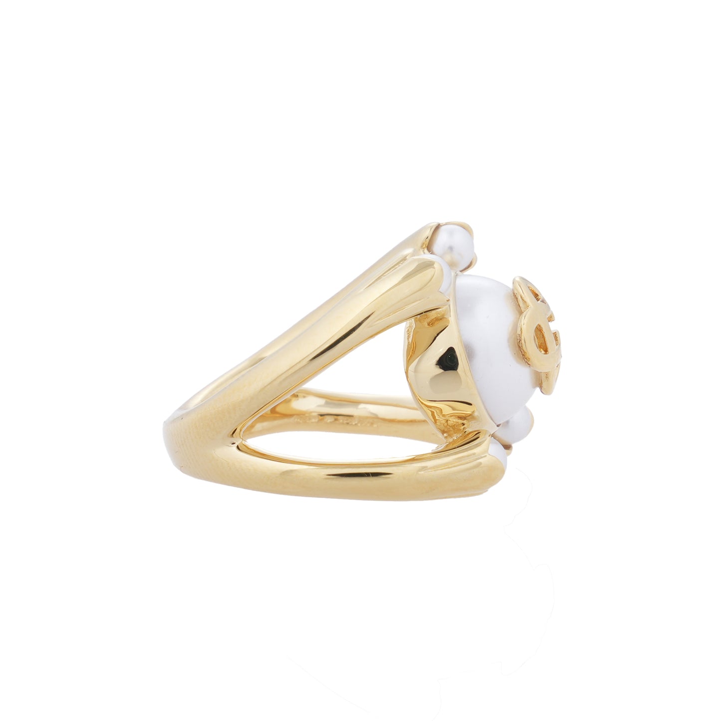 LOTUS PEARL RING / CSB523:GOLD/WHITE