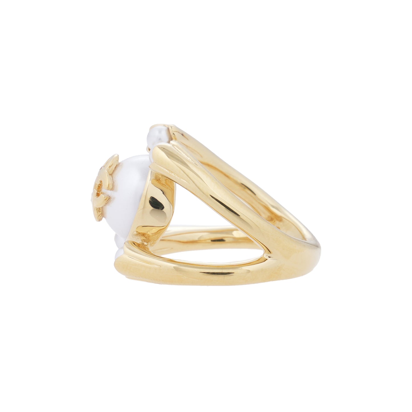 LOTUS PEARL RING / CSB523:GOLD/WHITE