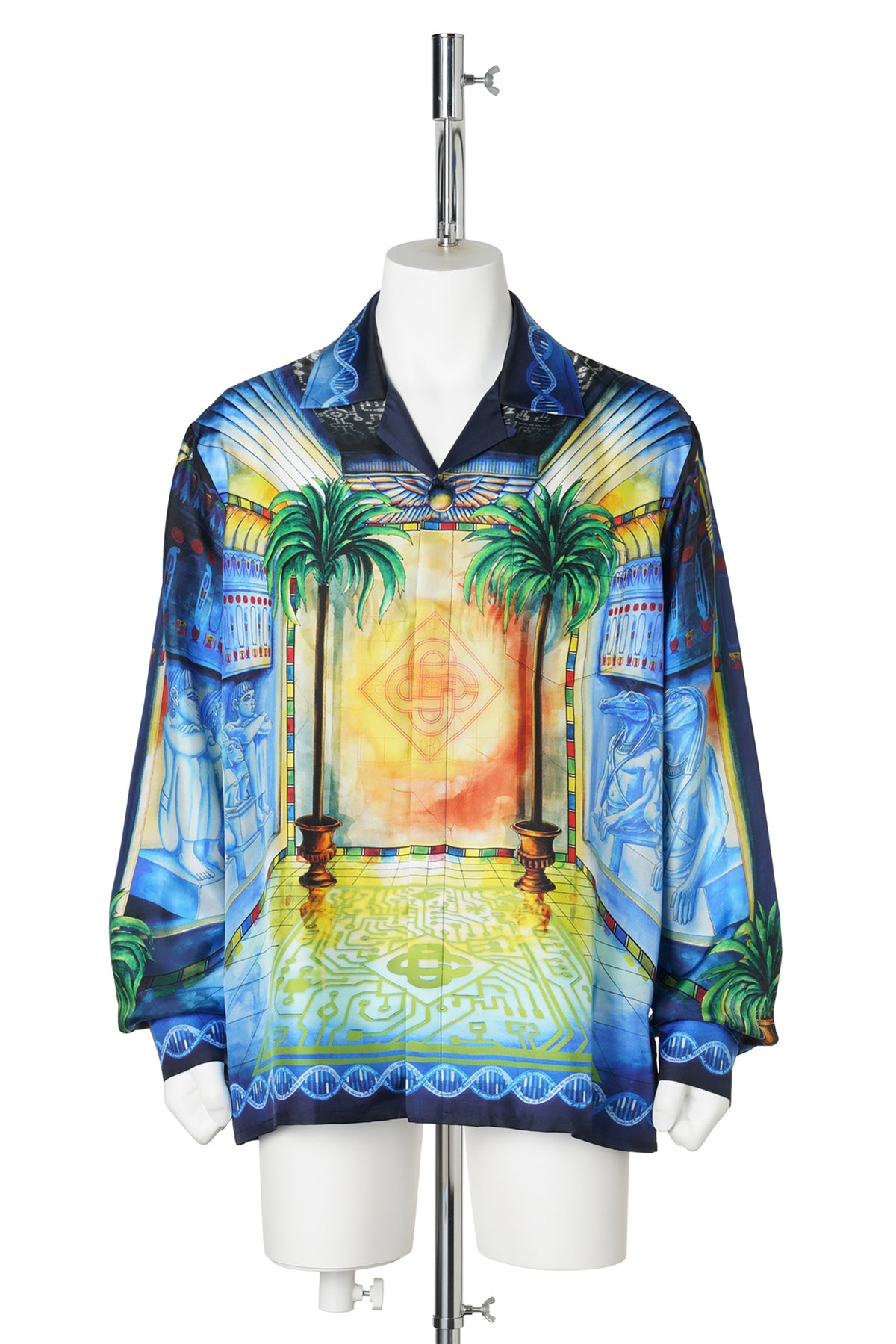CUBAN COLLAR LS SHIRT / CSB322:GEOMETRIE SACREE