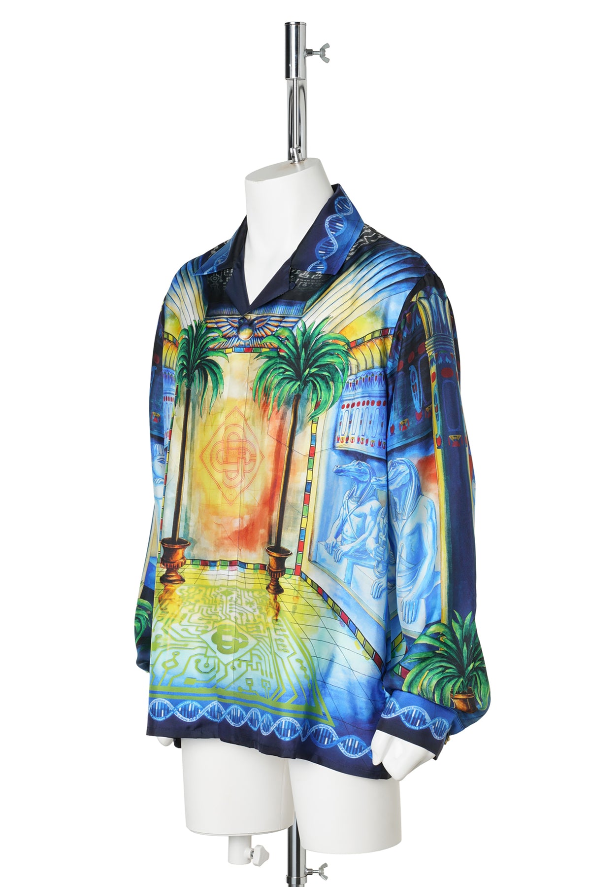 CUBAN COLLAR LS SHIRT / CSB322:GEOMETRIE SACREE