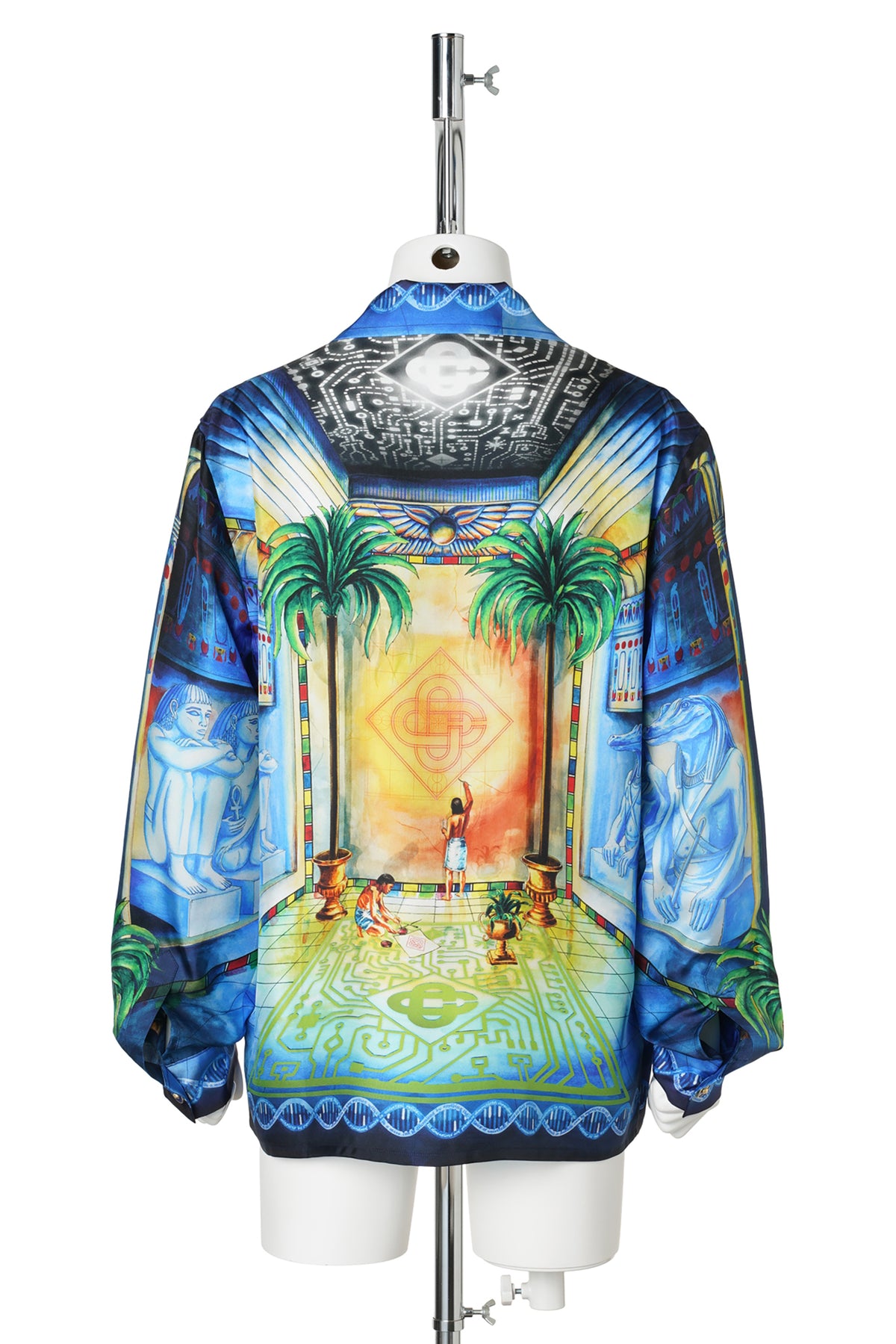 CUBAN COLLAR LS SHIRT / CSB322:GEOMETRIE SACREE