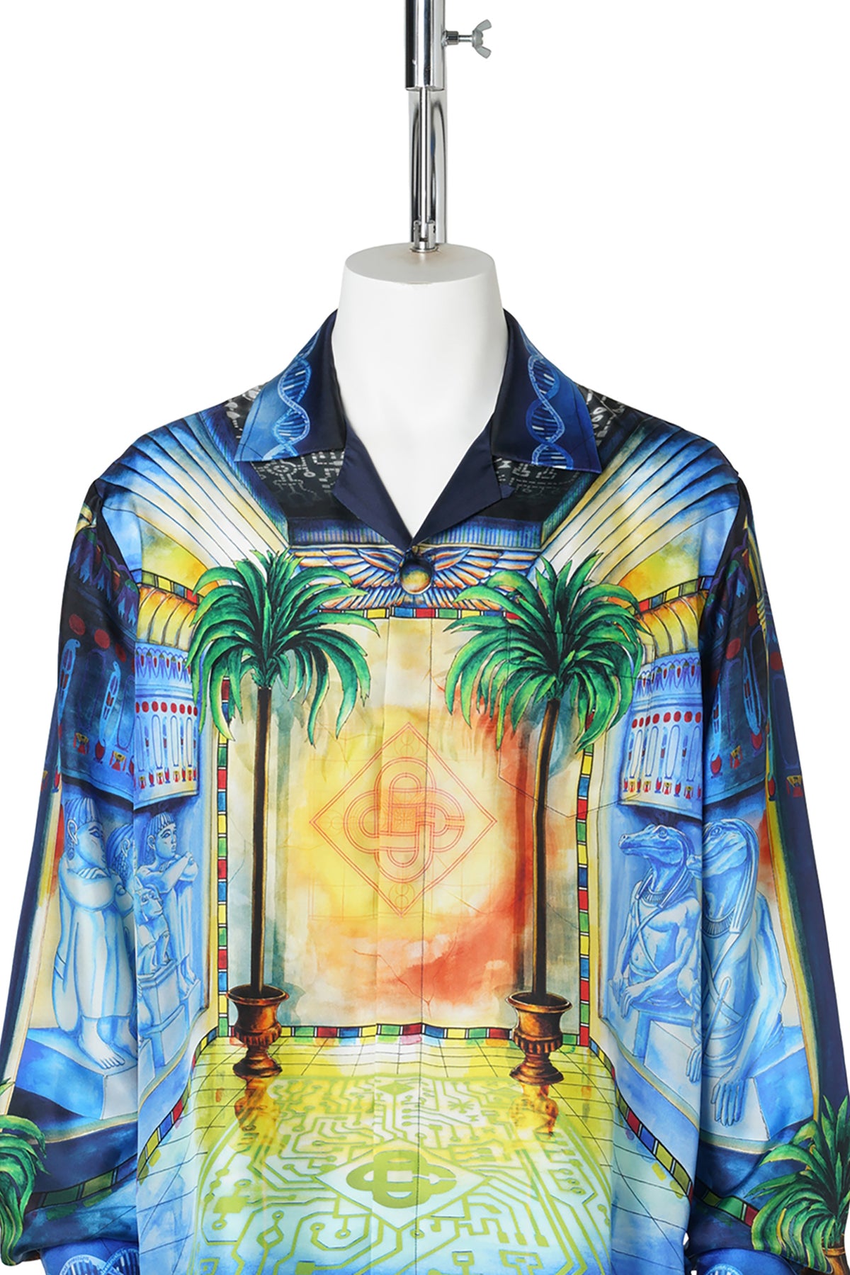 CUBAN COLLAR LS SHIRT / CSB322:GEOMETRIE SACREE