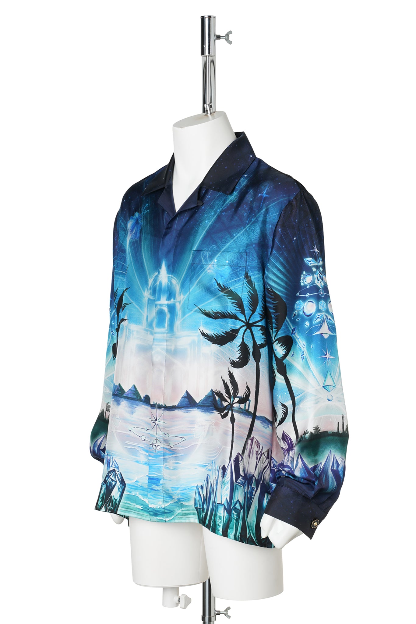 CUBAN COLLAR LS SHIRT / CSB316:CRYSTAL ALCHEMY