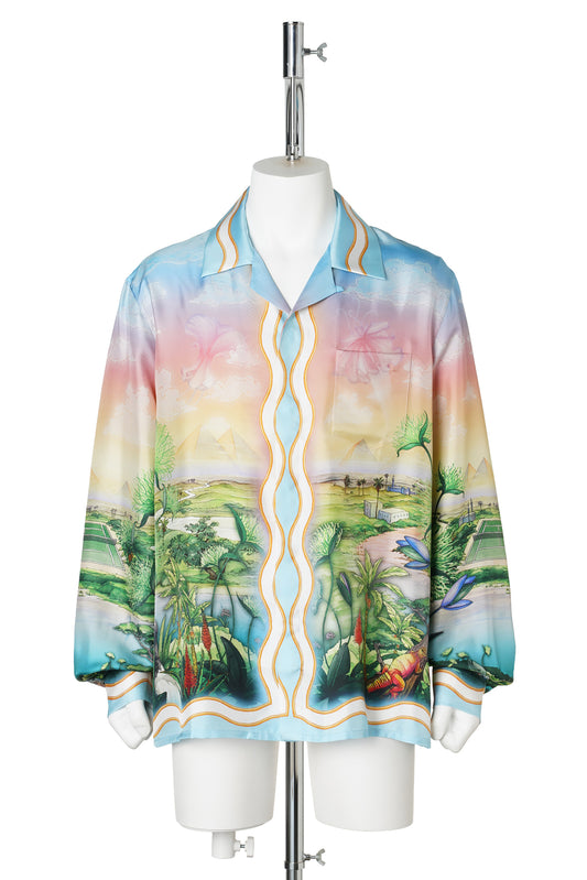 CUBAN COLLAR LS SHIRT / CSB124:TENNIS CLUB